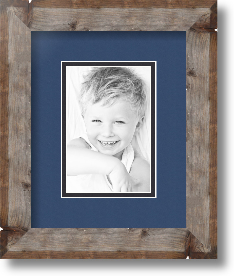 ArtToFrames Matted 8x10 Natural Picture Frame with 2" Double Mat, 4x6 Opening