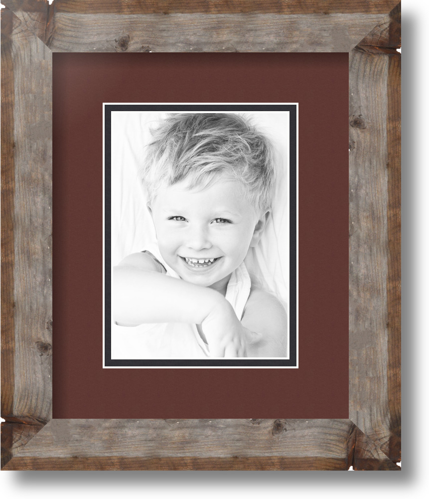 ArtToFrames Matted 9x11 Natural Picture Frame with 2" Double Mat, 5x7 Opening