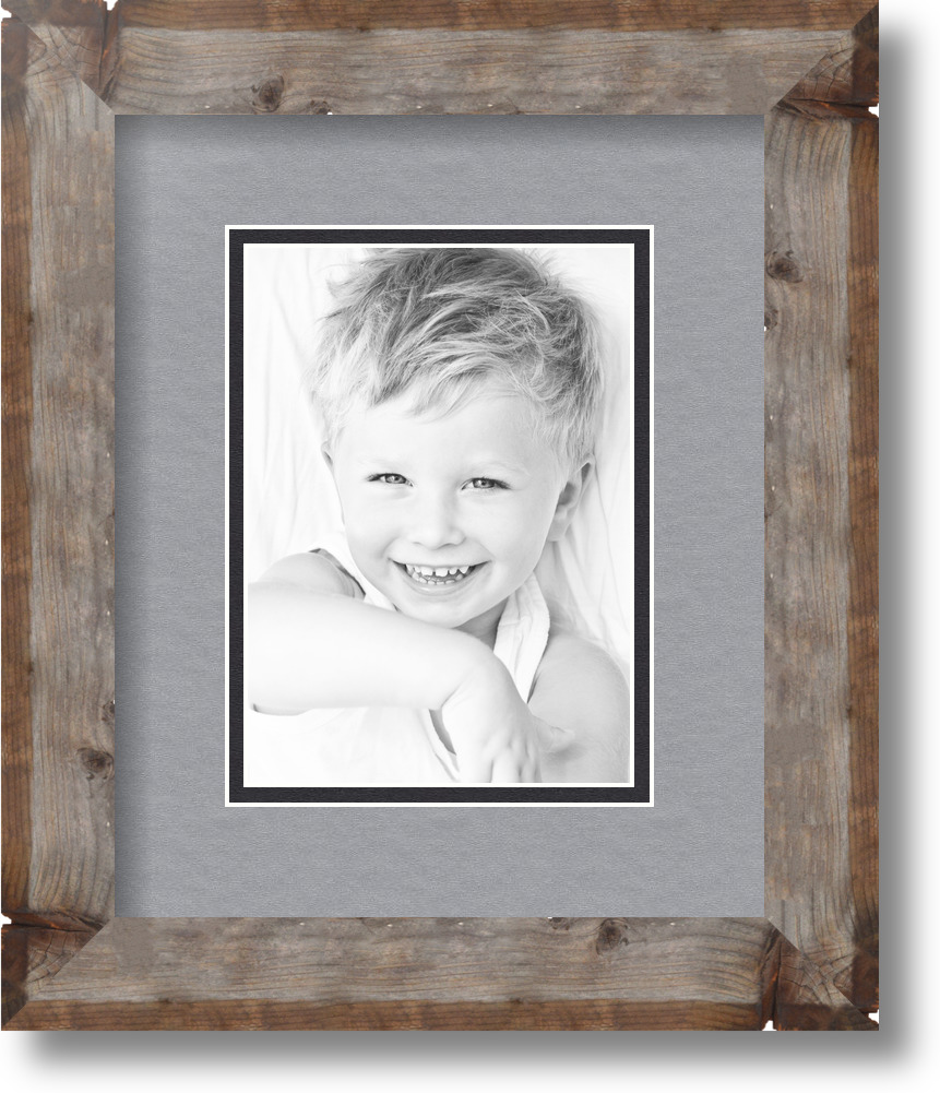 ArtToFrames Matted 9x11 Natural Picture Frame with 2" Double Mat, 5x7 Opening