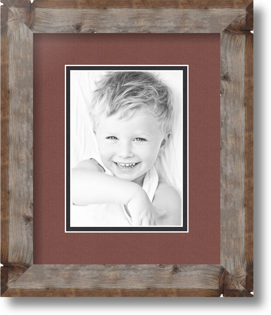 ArtToFrames Matted 9x11 Natural Picture Frame with 2