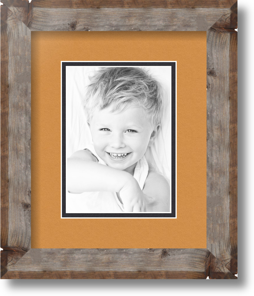 ArtToFrames Matted 9x11 Natural Picture Frame with 2" Double Mat, 5x7 Opening