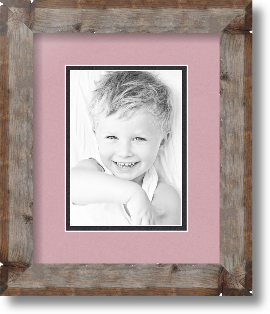 ArtToFrames Matted 9x11 Natural Picture Frame with 2" Double Mat, 5x7 Opening