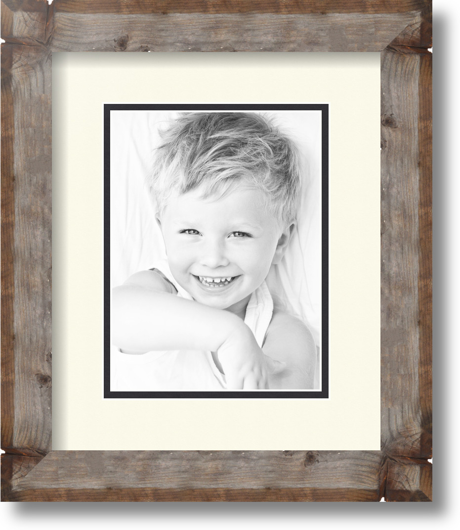 ArtToFrames Matted 10x12 Natural Picture Frame with 2" Double Mat, 6x8 Opening