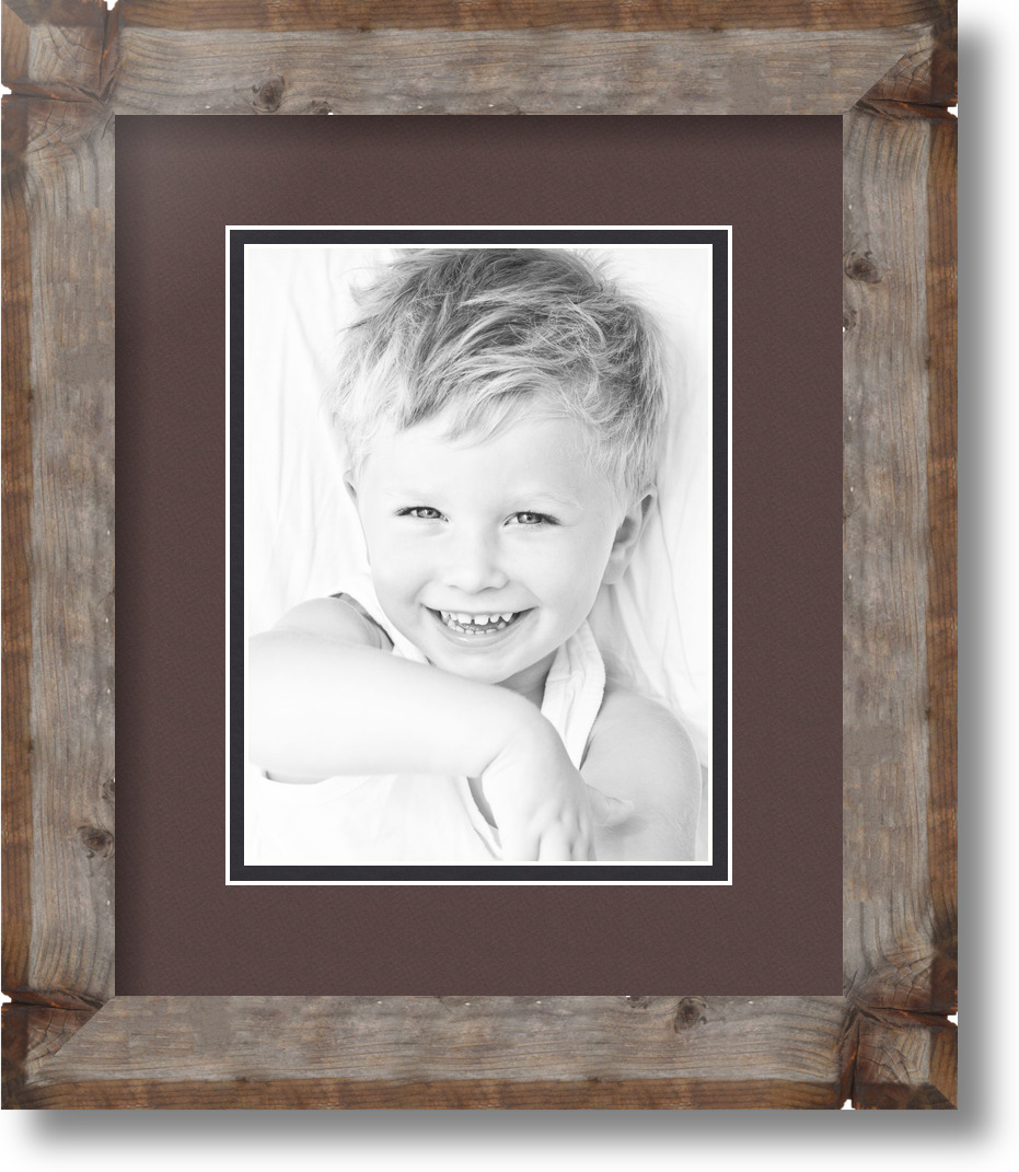 ArtToFrames Matted 10x12 Natural Picture Frame with 2" Double Mat, 6x8 Opening