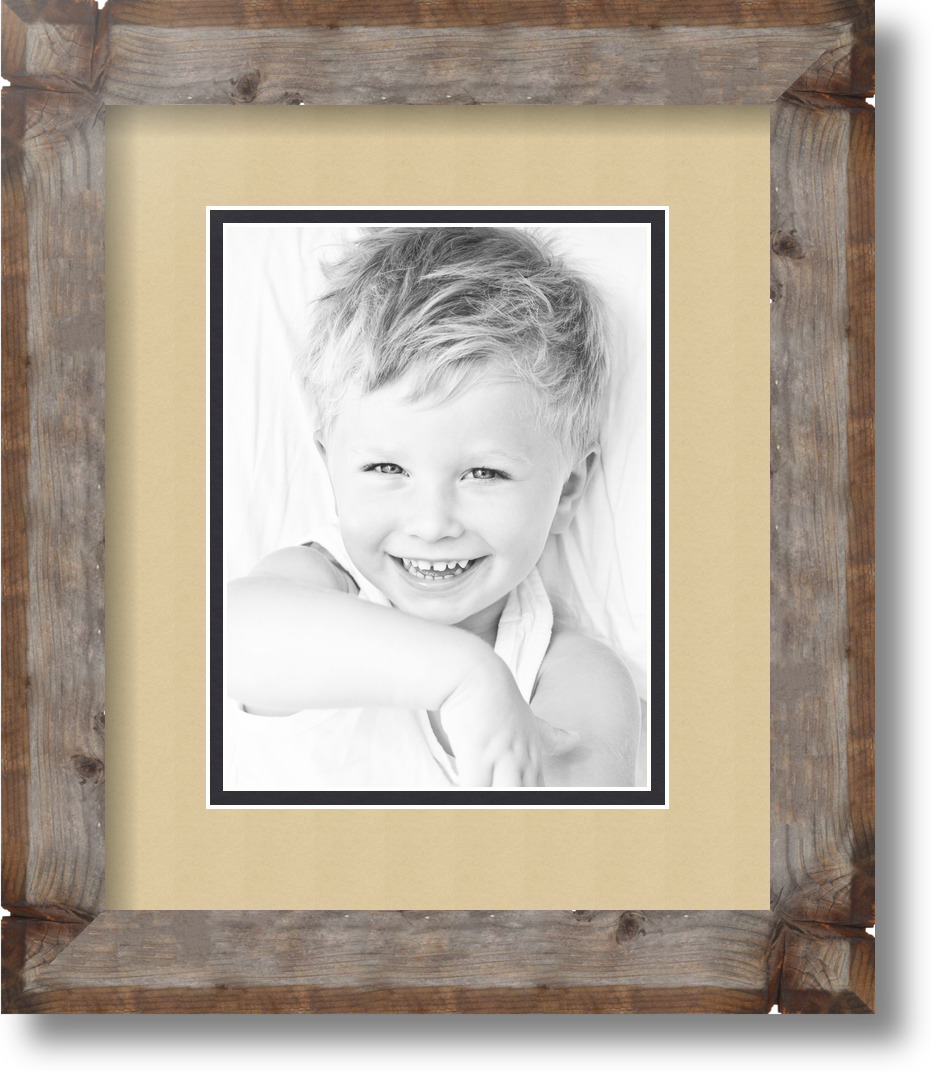 ArtToFrames Matted 10x12 Natural Picture Frame with 2" Double Mat, 6x8 Opening