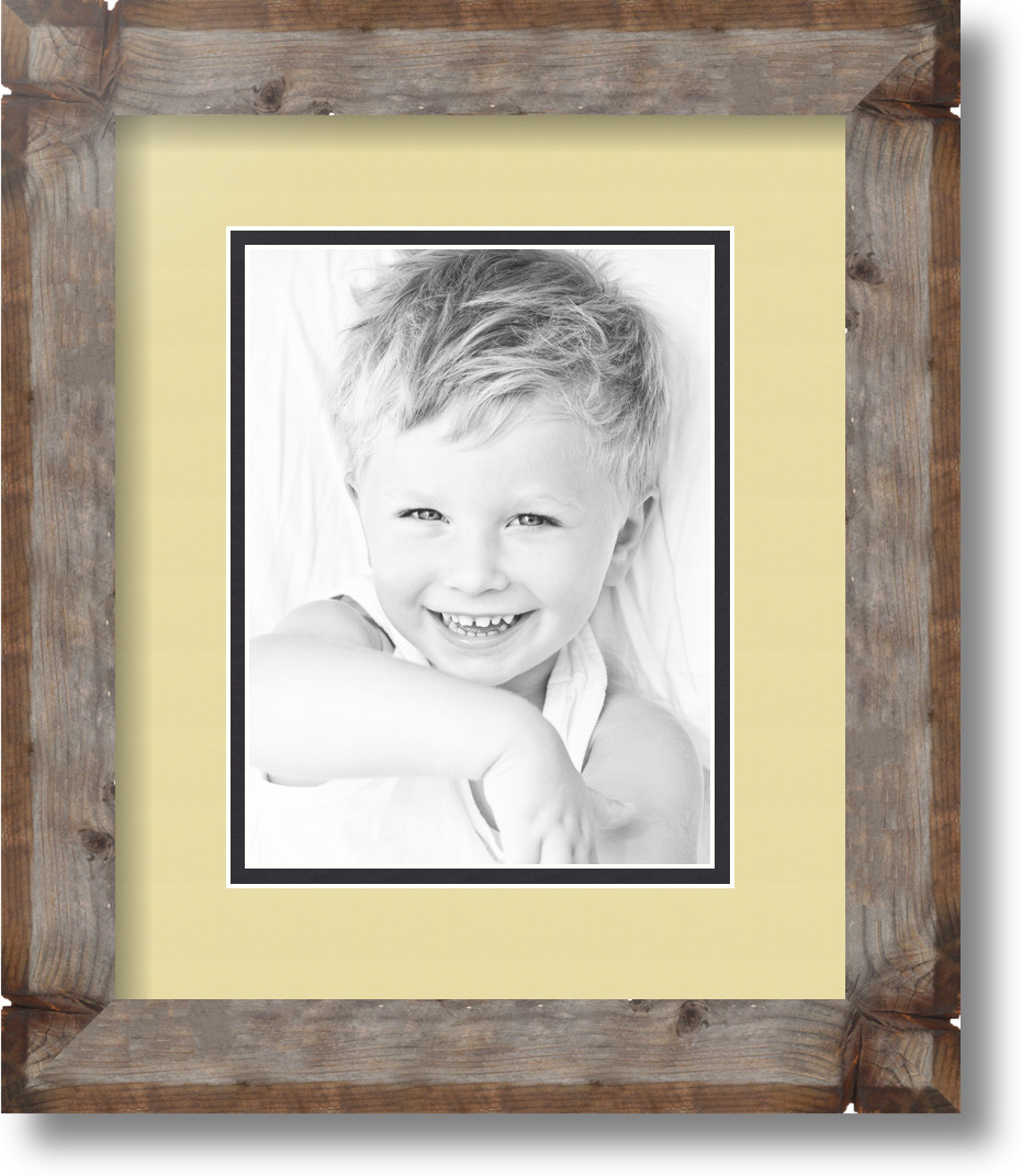 ArtToFrames Matted 10x12 Natural Picture Frame with 2" Double Mat, 6x8 Opening