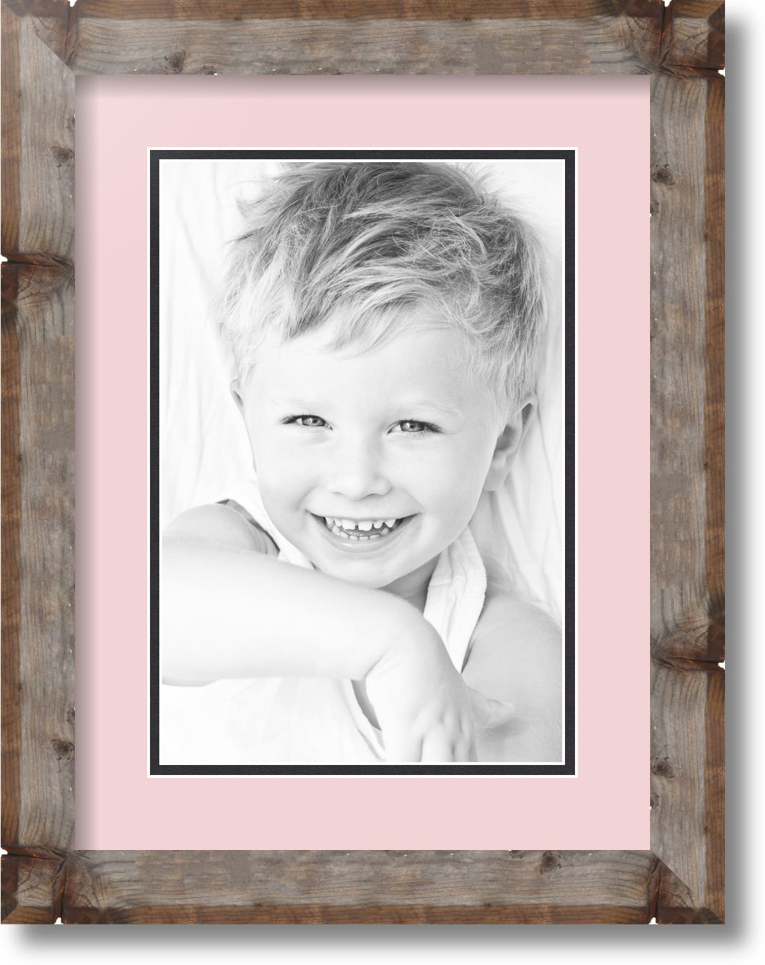 ArtToFrames Matted 12x16 Natural Picture Frame with 2" Double Mat, 8x12 Opening