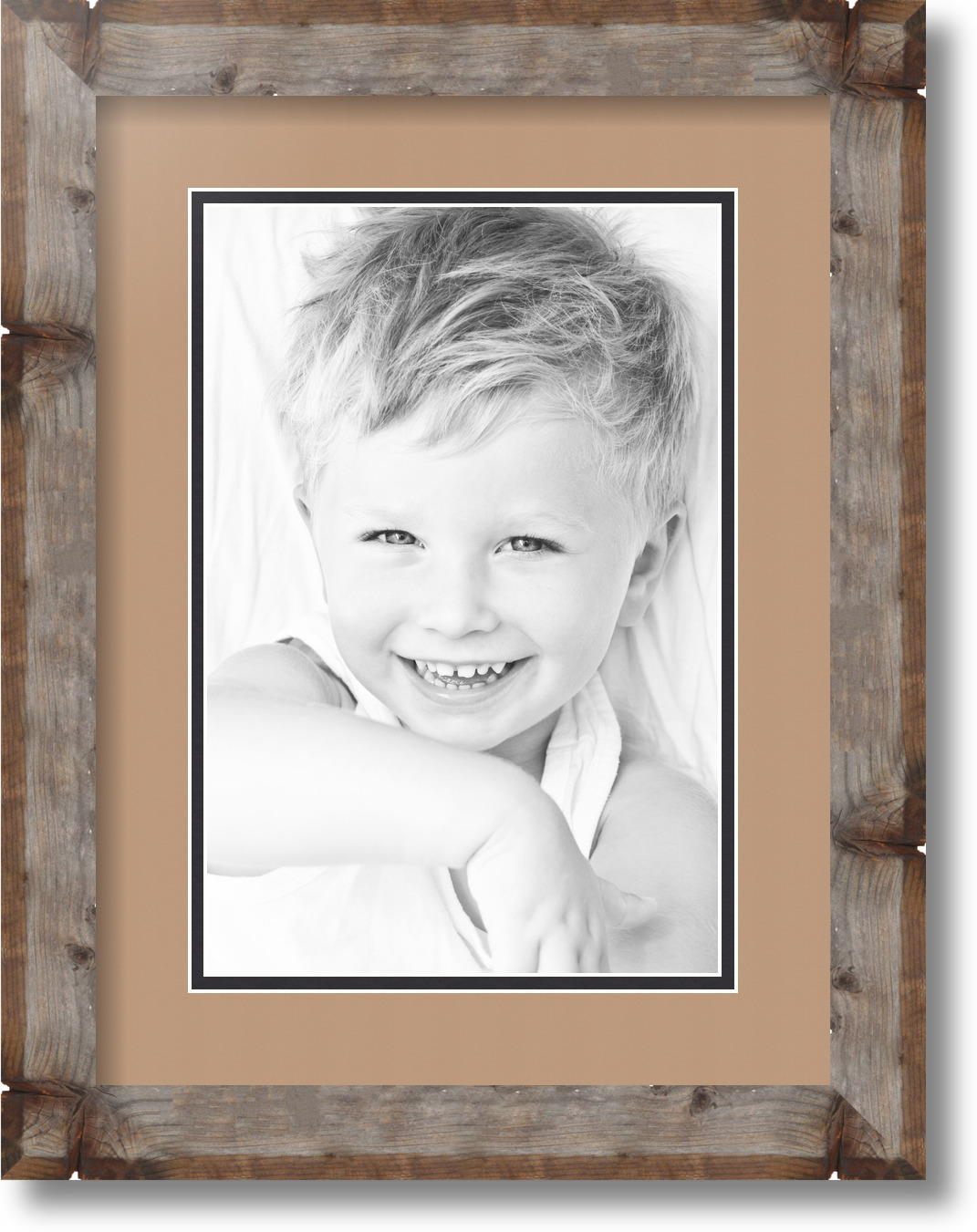 ArtToFrames Matted 12x16 Natural Picture Frame with 2" Double Mat, 8x12 Opening