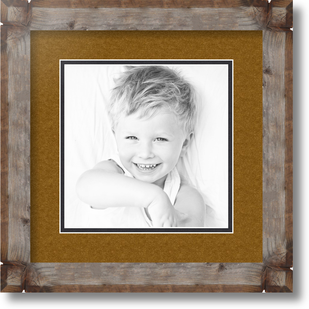 ArtToFrames Matted 12x12 Natural Picture Frame with 2