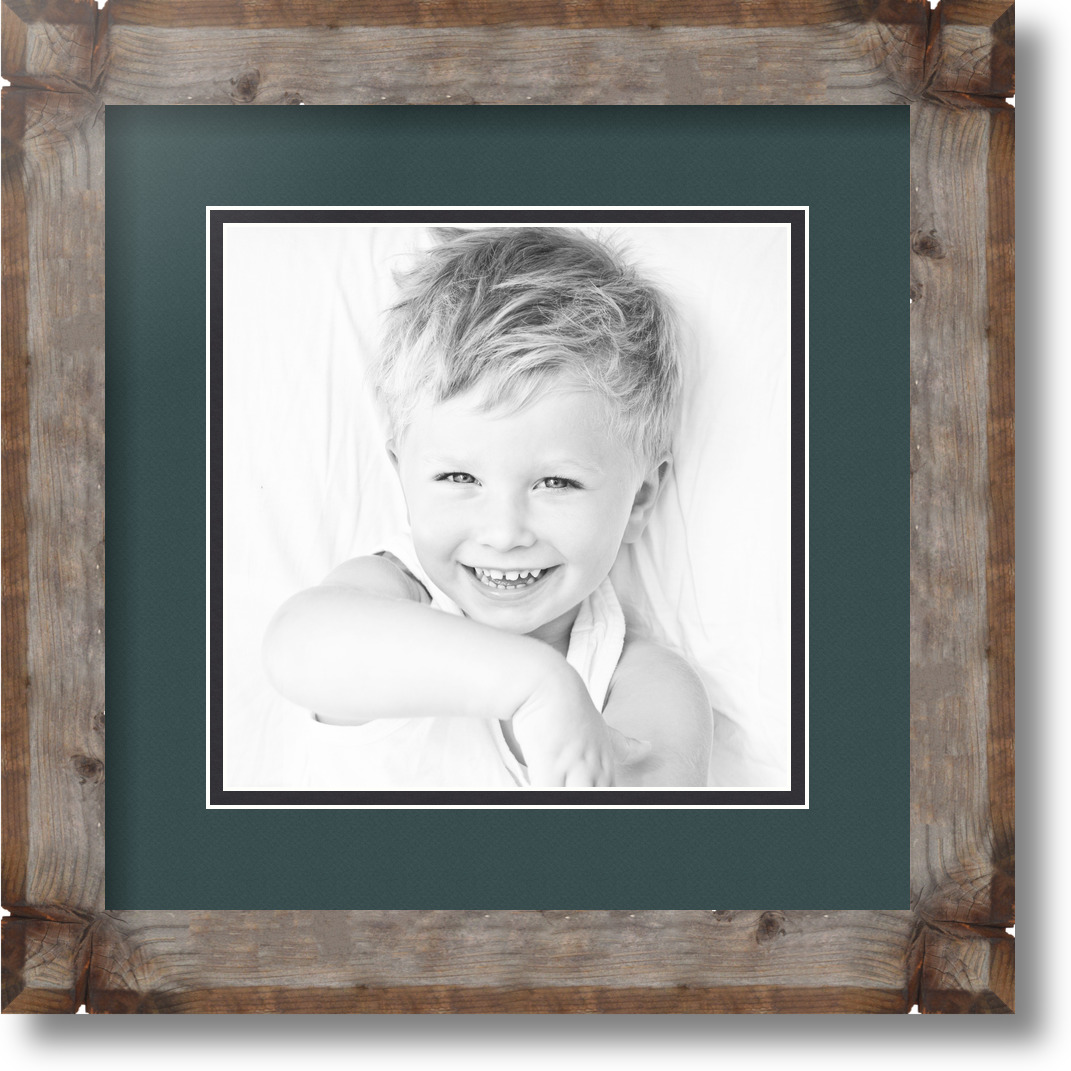 ArtToFrames Matted 12x12 Natural Picture Frame with 2" Double Mat, 8x8 Opening