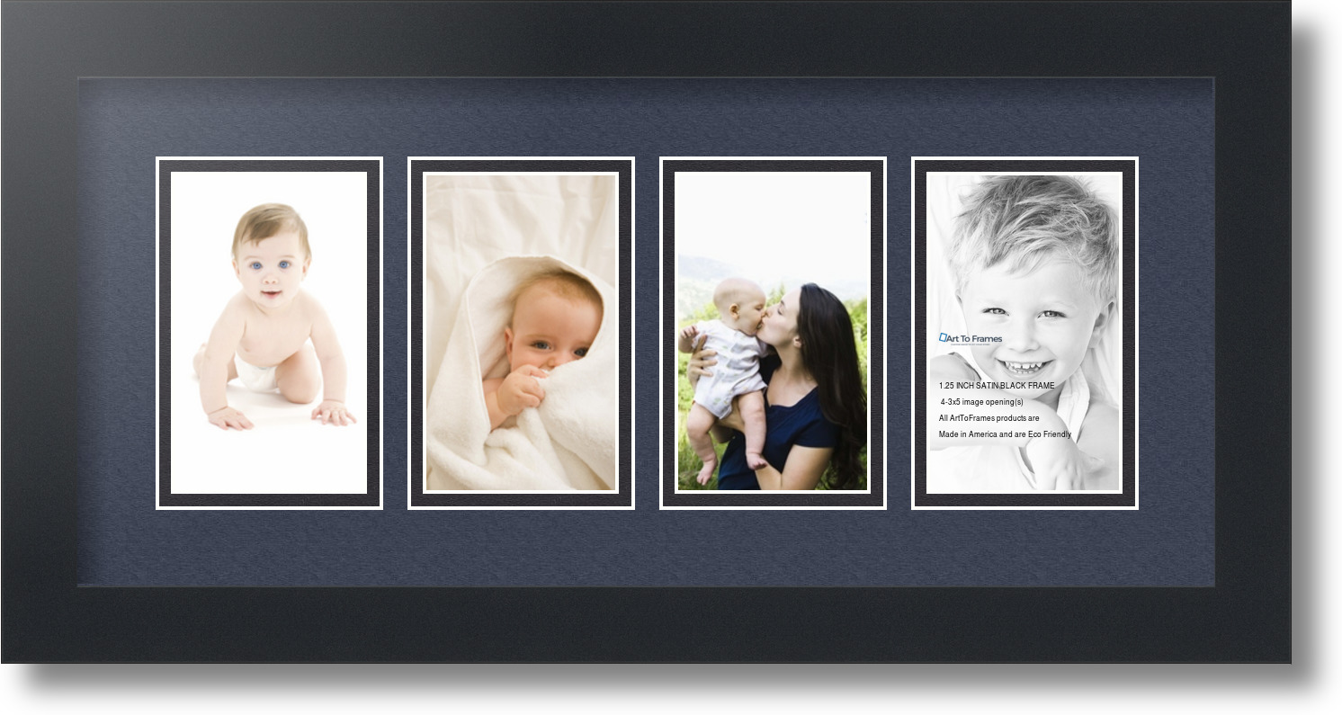 ArtToFrames Collage Mat Picture Photo Frame - 4 3x5