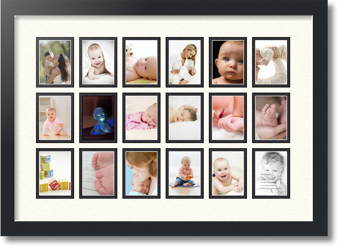 24x16.5 Satin Black collage picture frame 18 opening Chantilly and ...