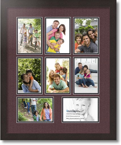 18x22 Coffee collage picture frame 8 opening Mahogany and Black mat
