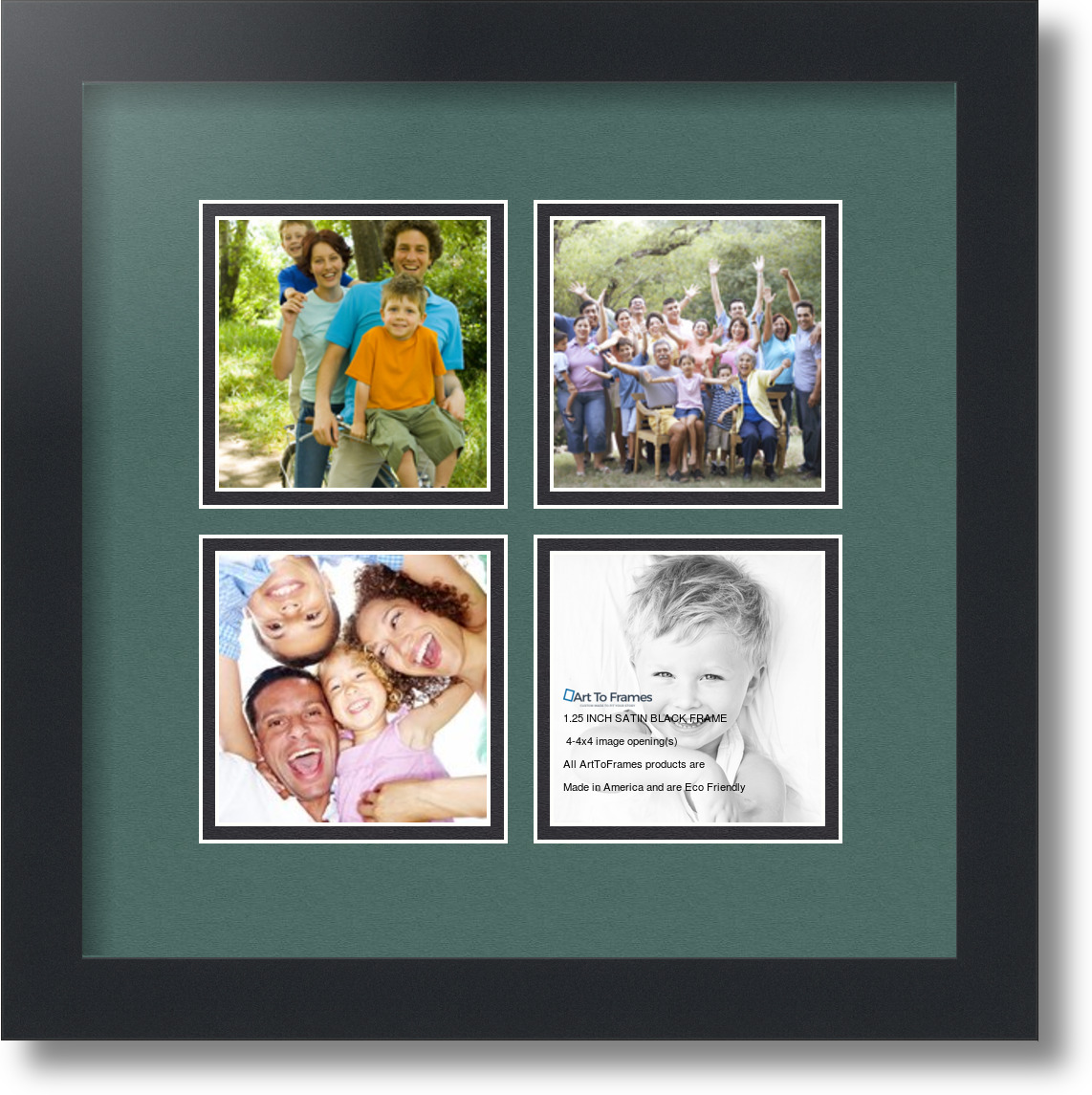 ArtToFrames Collage Mat Picture Photo Frame - 4 4x4