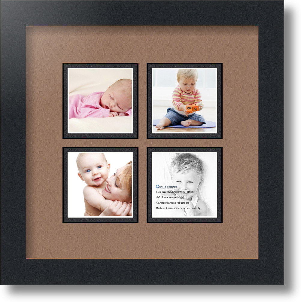 ArtToFrames Collage Mat Picture Photo Frame - 4 3x3