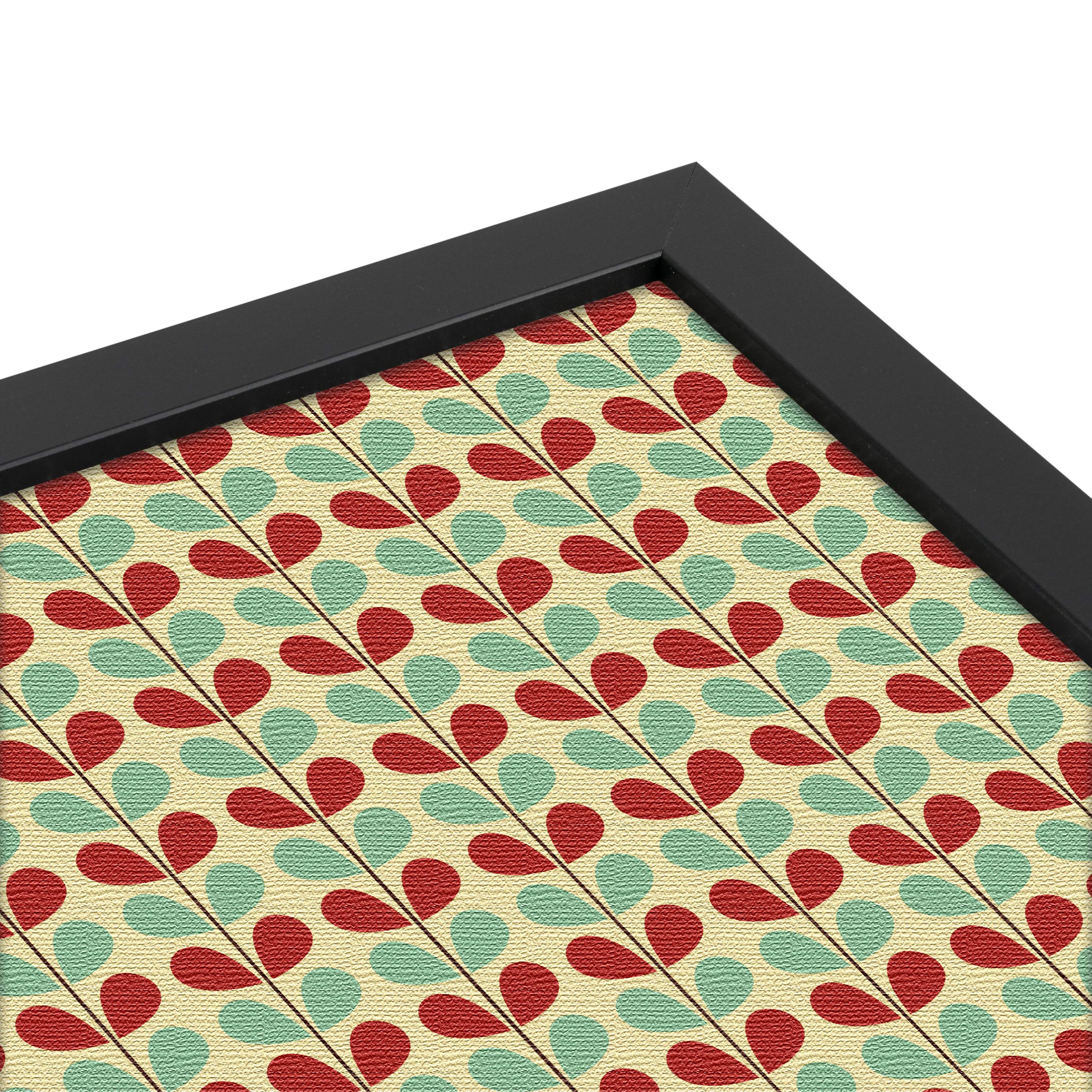 ArtToFrames Custom Cork Bulletin Board Floral 2 Framed in Satin Black