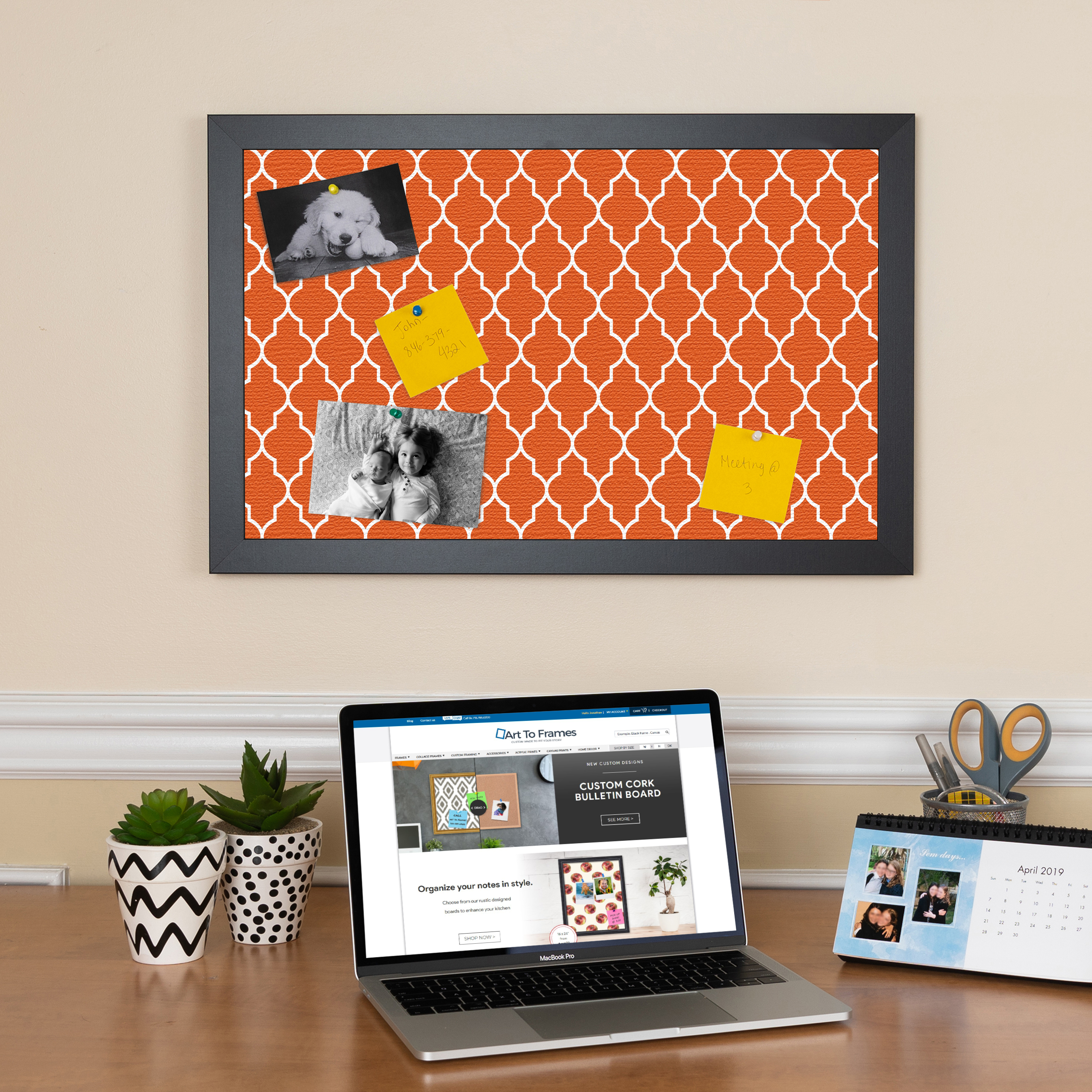 ArtToFrames Custom Cork Bulletin Board Quatrefoil Framed in Satin Black - Picture 52 of 91