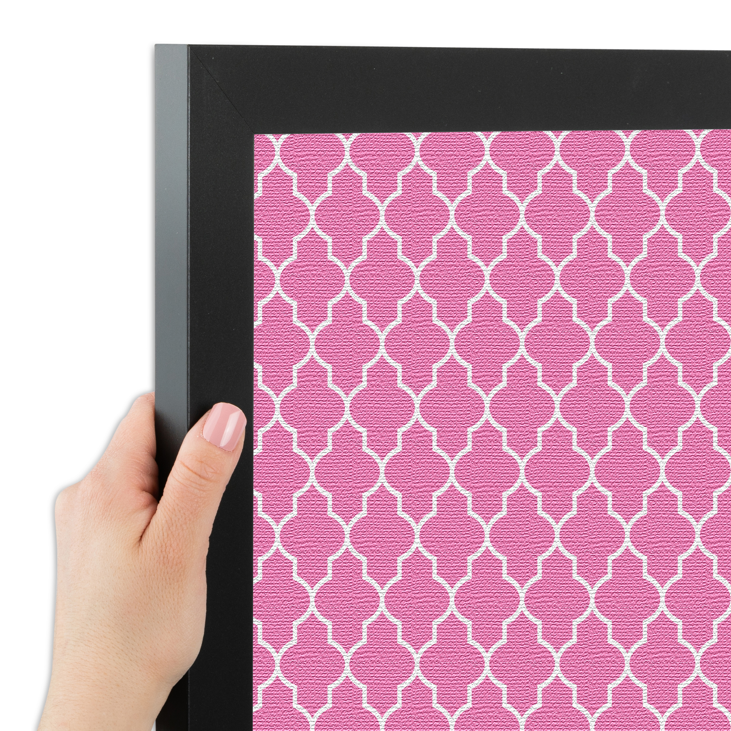 ArtToFrames Custom Cork Bulletin Board Quatrefoil Framed in Satin Black - Picture 38 of 91