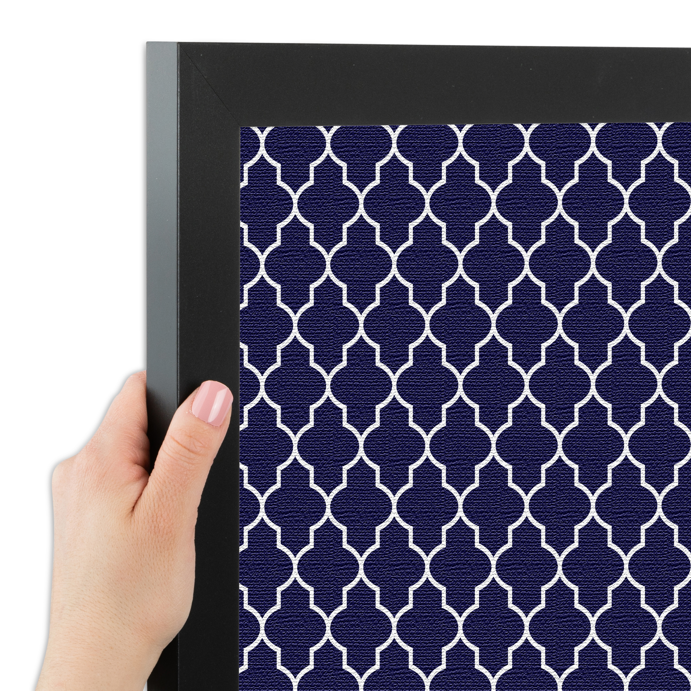 ArtToFrames Custom Cork Bulletin Board Quatrefoil Framed in Satin Black - Picture 51 of 91