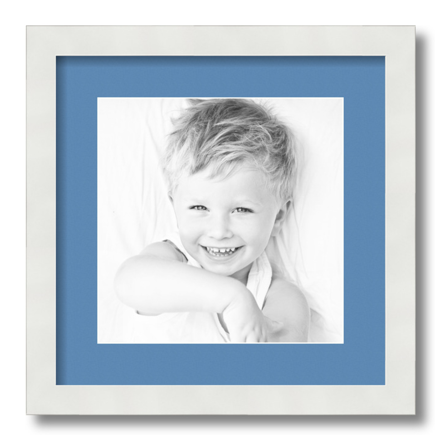 ArtToFrames Matted 14x14 White Picture Frame with 2" Mat, 10x10 Opening 3966