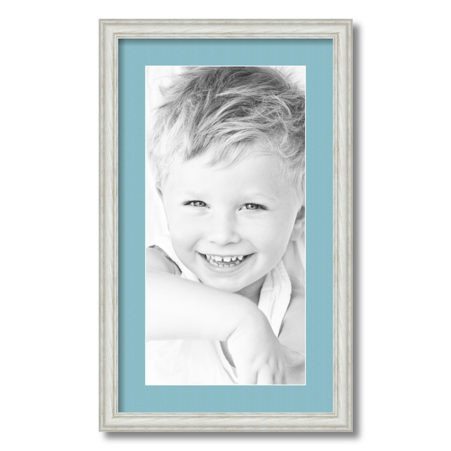 ArtToFrames Matted 14x24 White Picture Frame with 2" Mat, 10x20 Opening 4098