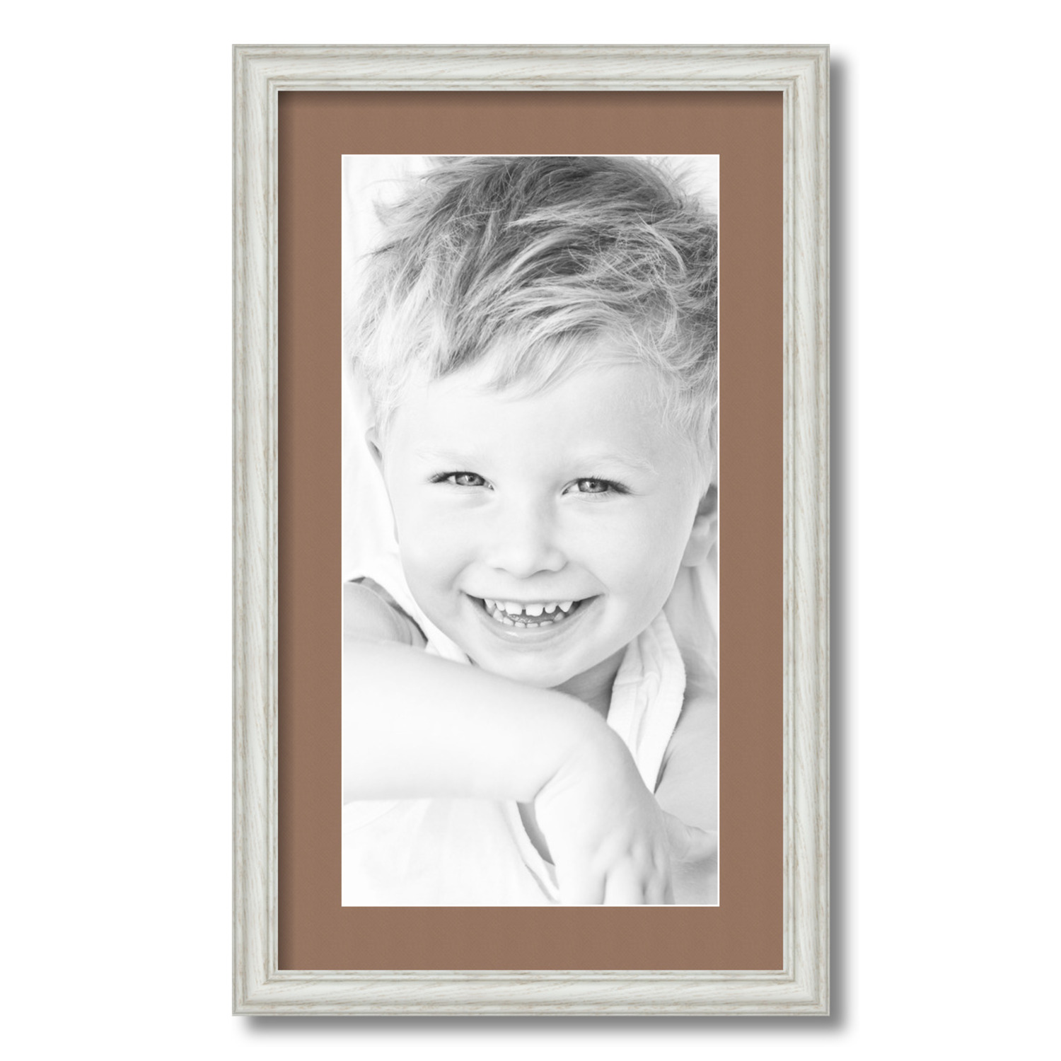 ArtToFrames Matted 14x24 White Picture Frame with 2" Mat, 10x20 Opening 4098