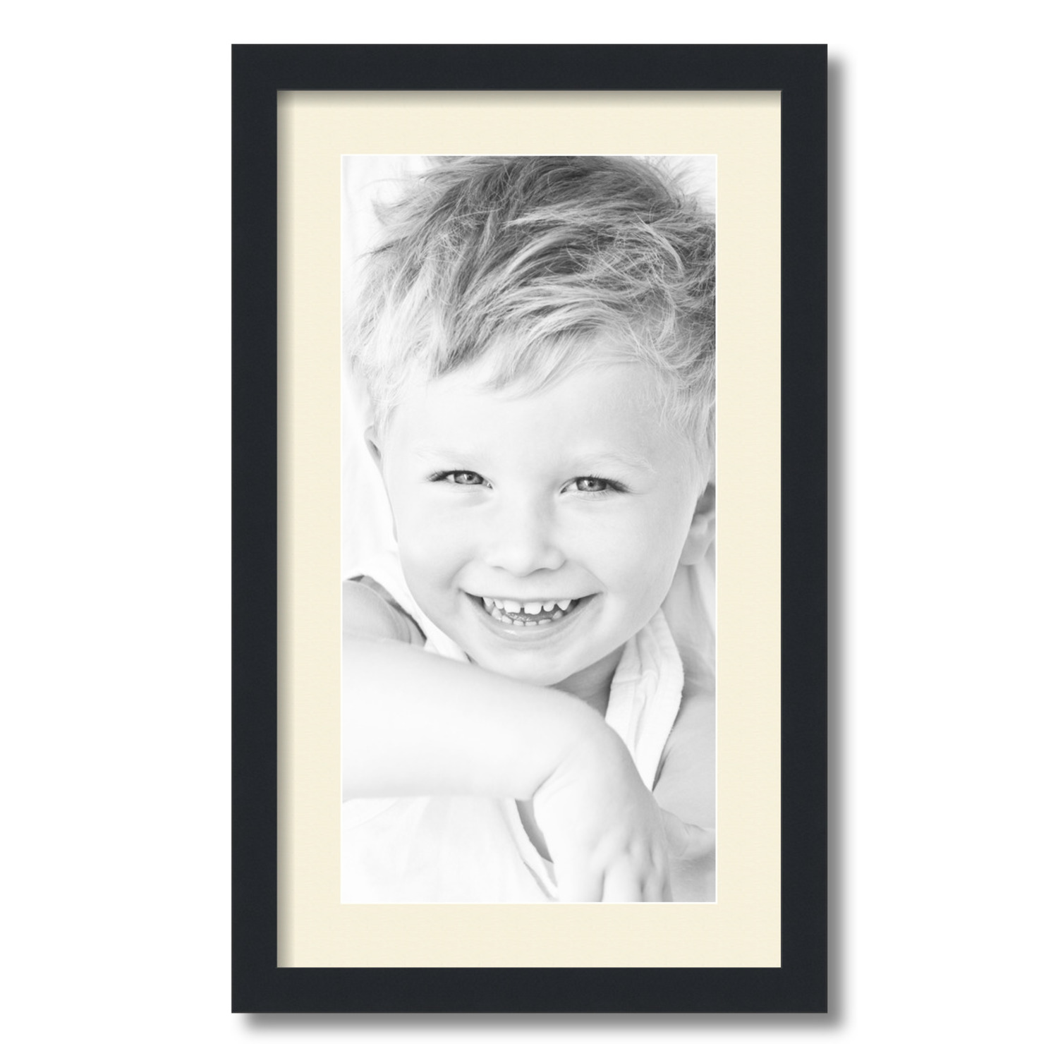 ArtToFrames Matted 14x24 Black Picture Frame with 2" Mat, 10x20 Opening 3926