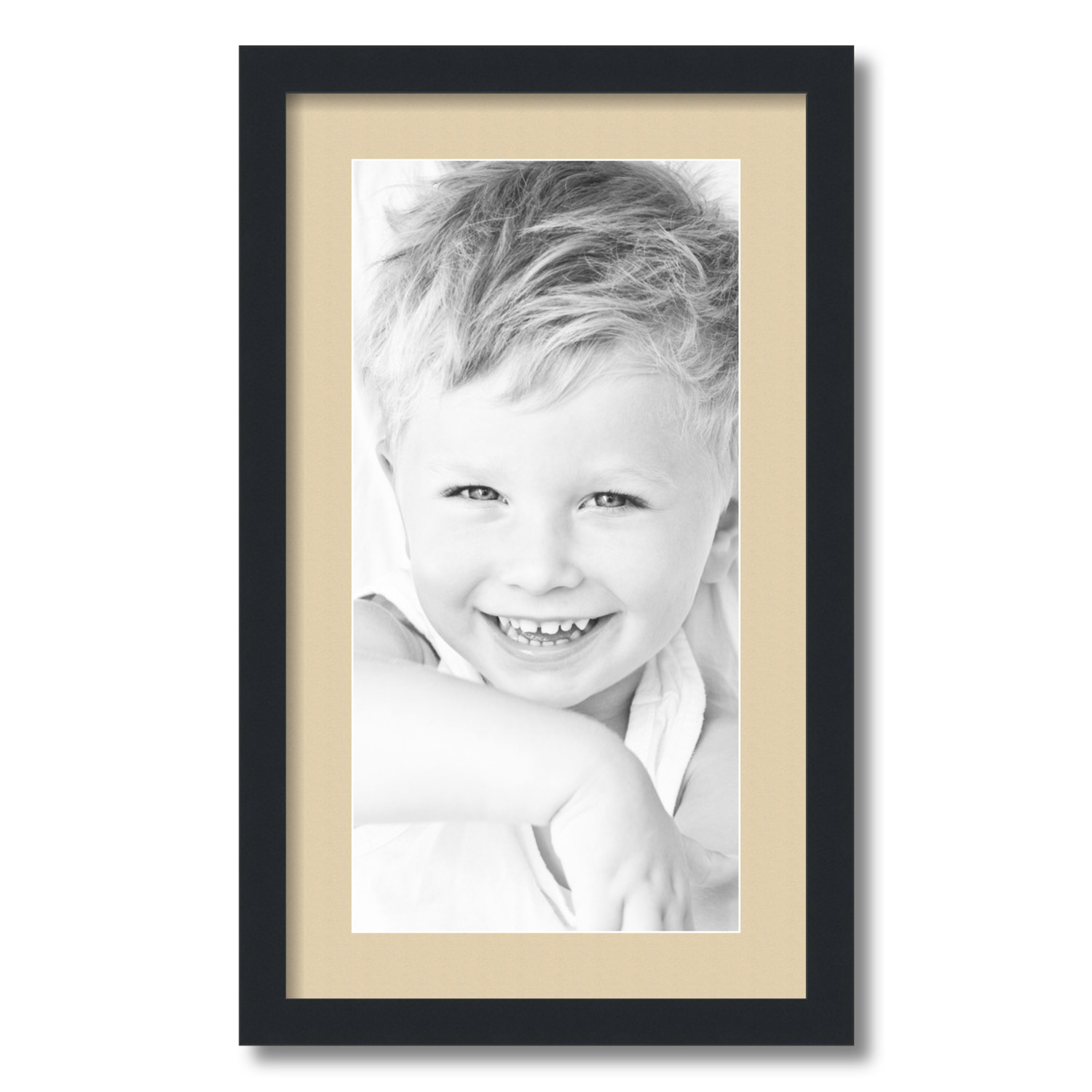 ArtToFrames Matted 14x24 Black Picture Frame with 2" Mat, 10x20 Opening 3926