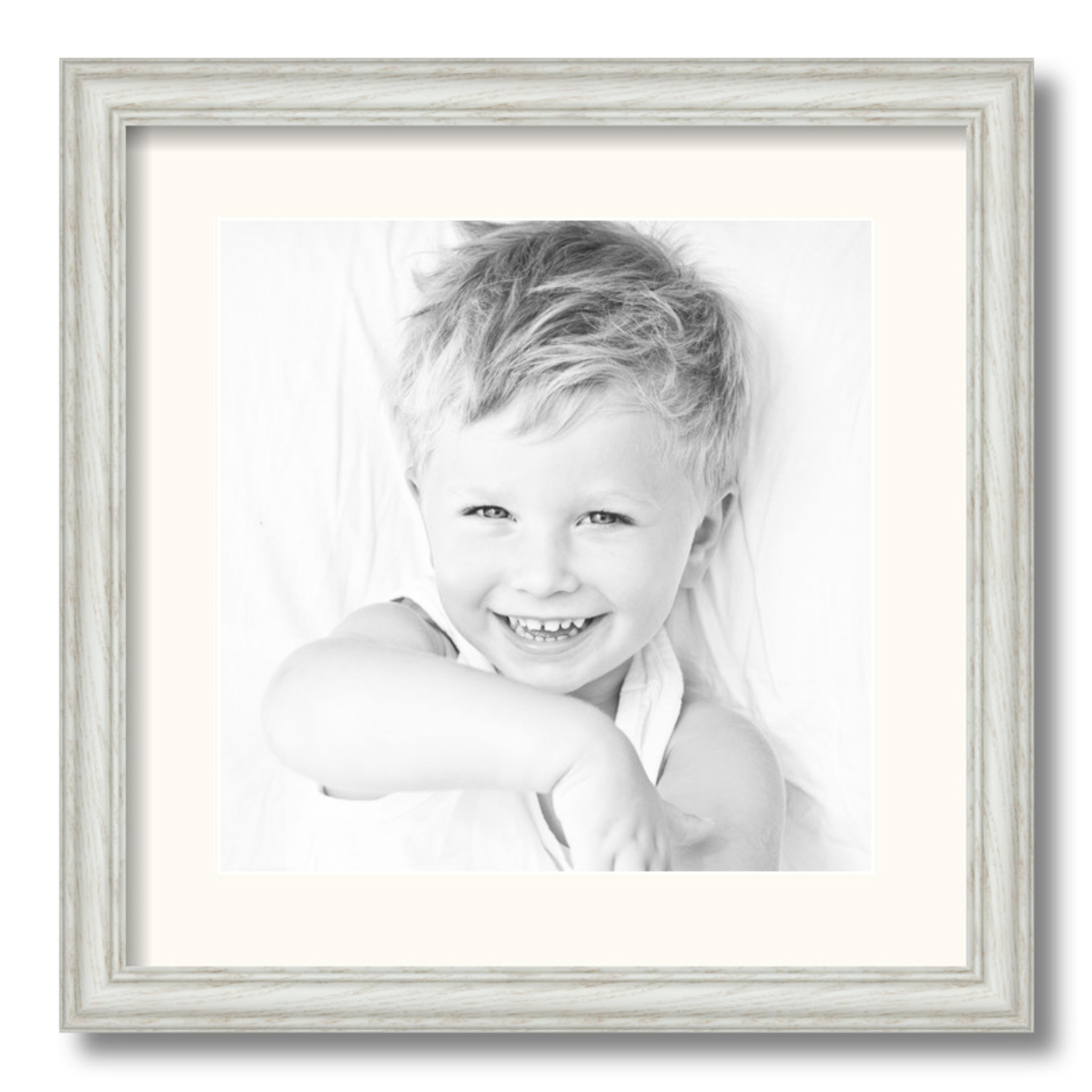 ArtToFrames Matted 16x16 White Picture Frame with 2" Mat, 12x12 Opening 4098