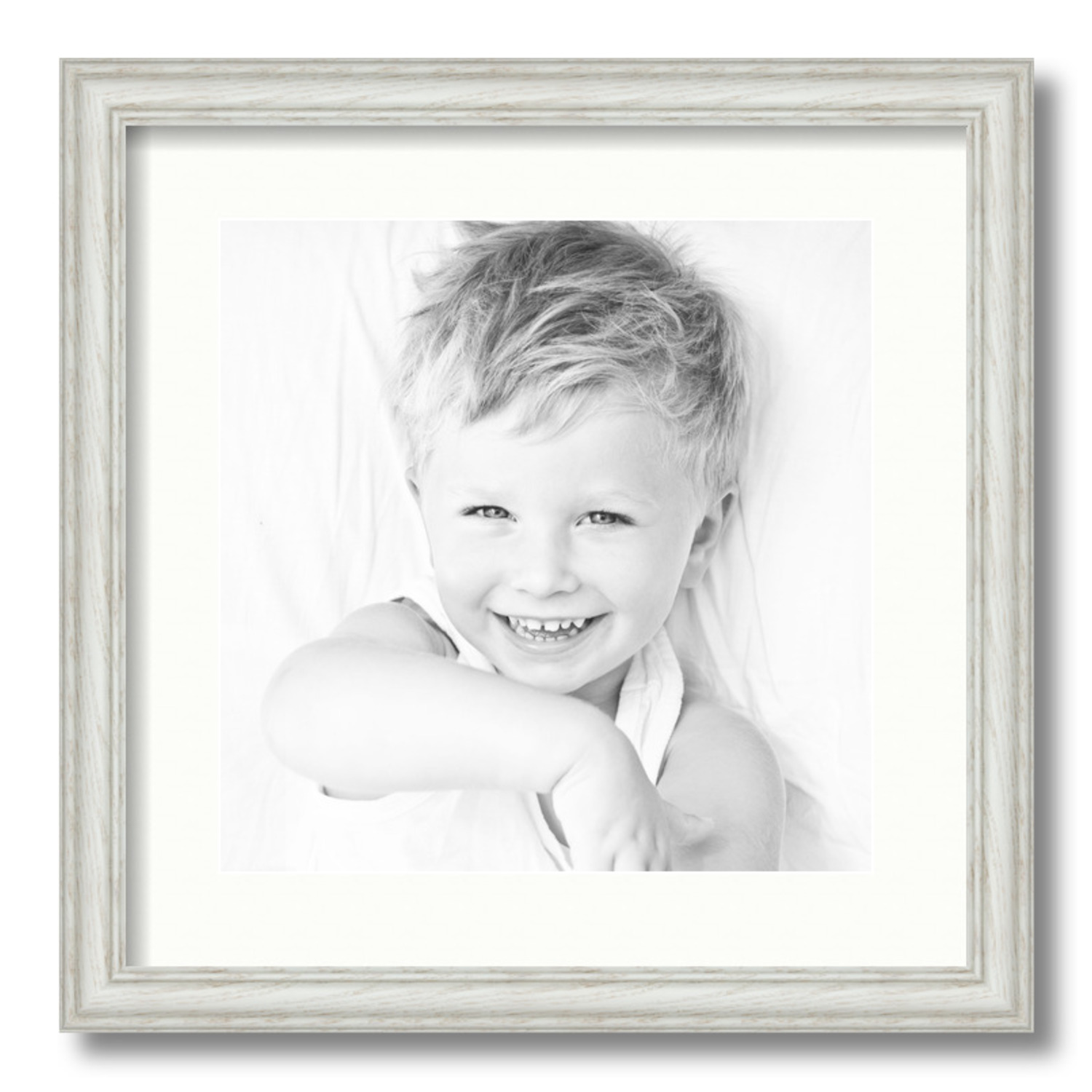 ArtToFrames Matted 16x16 White Picture Frame with 2" Mat, 12x12 Opening 4098