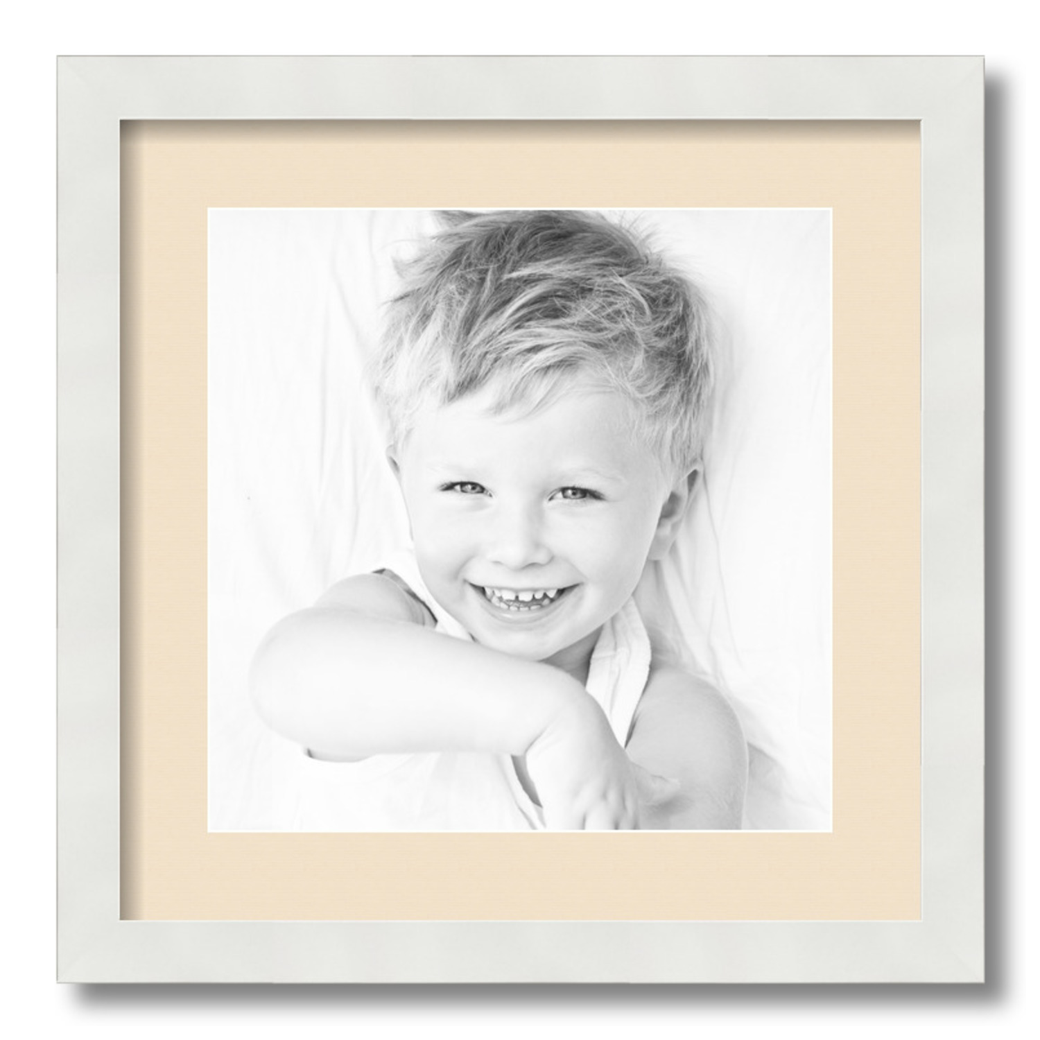 ArtToFrames Matted 16x16 White Picture Frame with 2" Mat, 12x12 Opening 3966