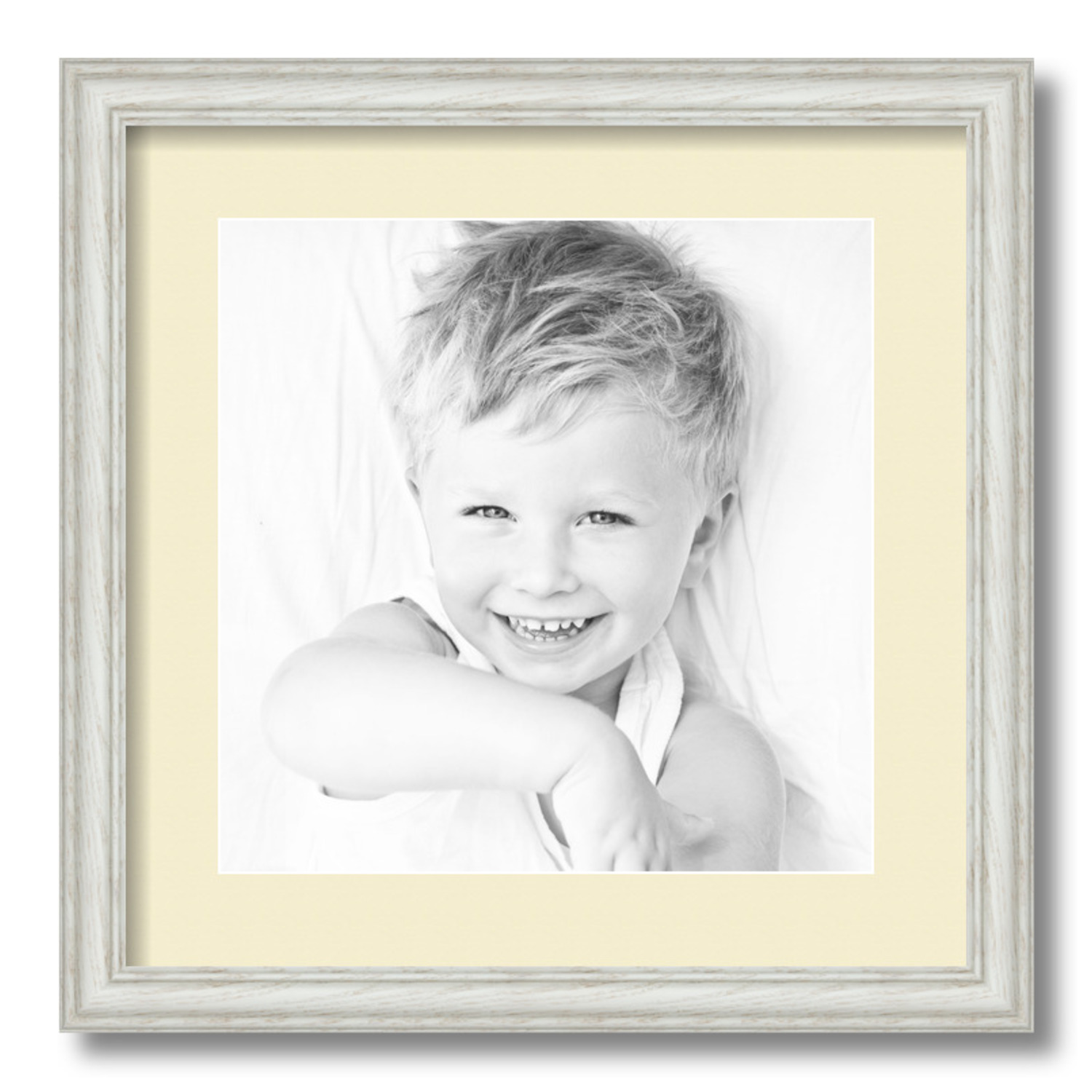 ArtToFrames Matted 16x16 White Picture Frame with 2" Mat, 12x12 Opening 4098