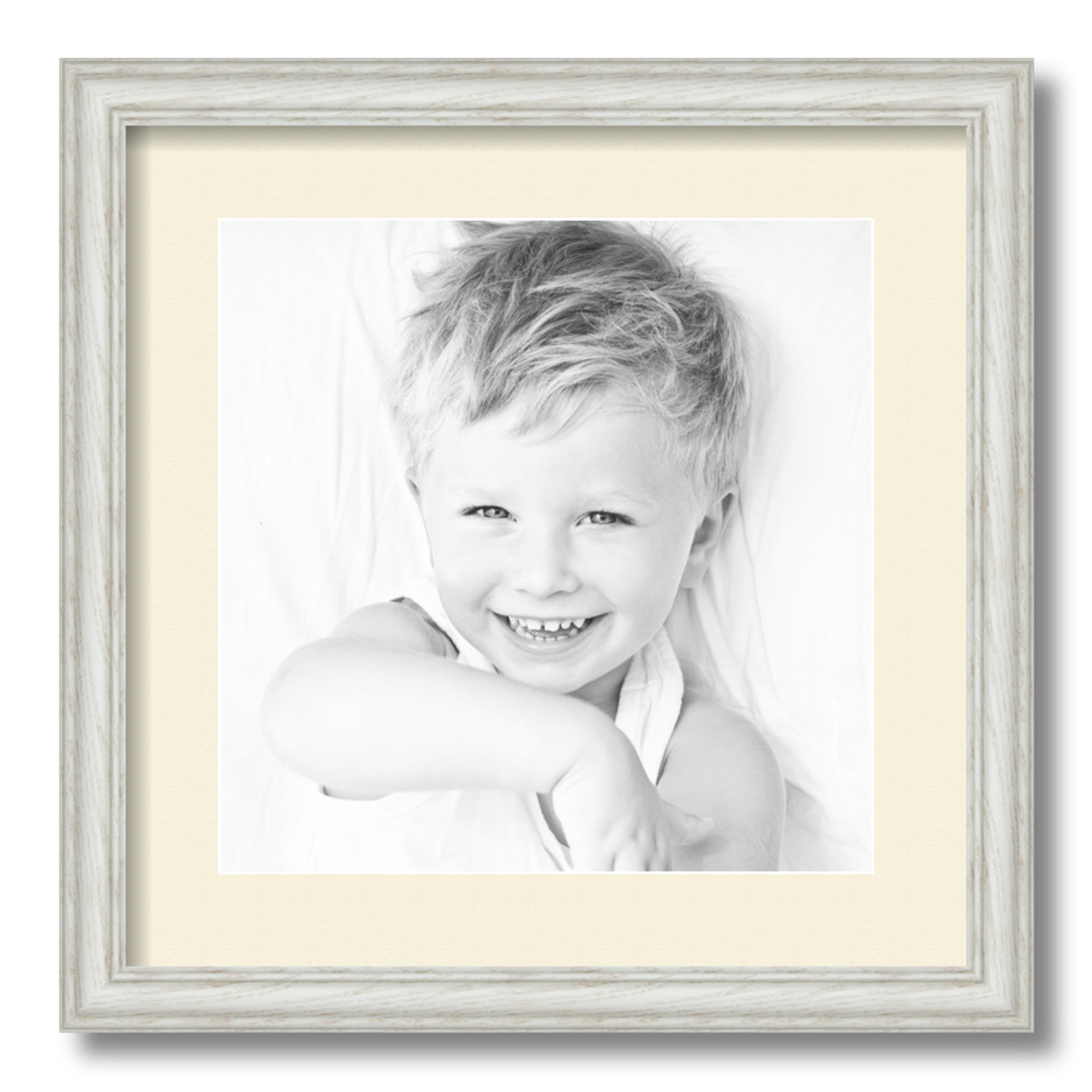 ArtToFrames Matted 16x16 White Picture Frame with 2" Mat, 12x12 Opening 4098