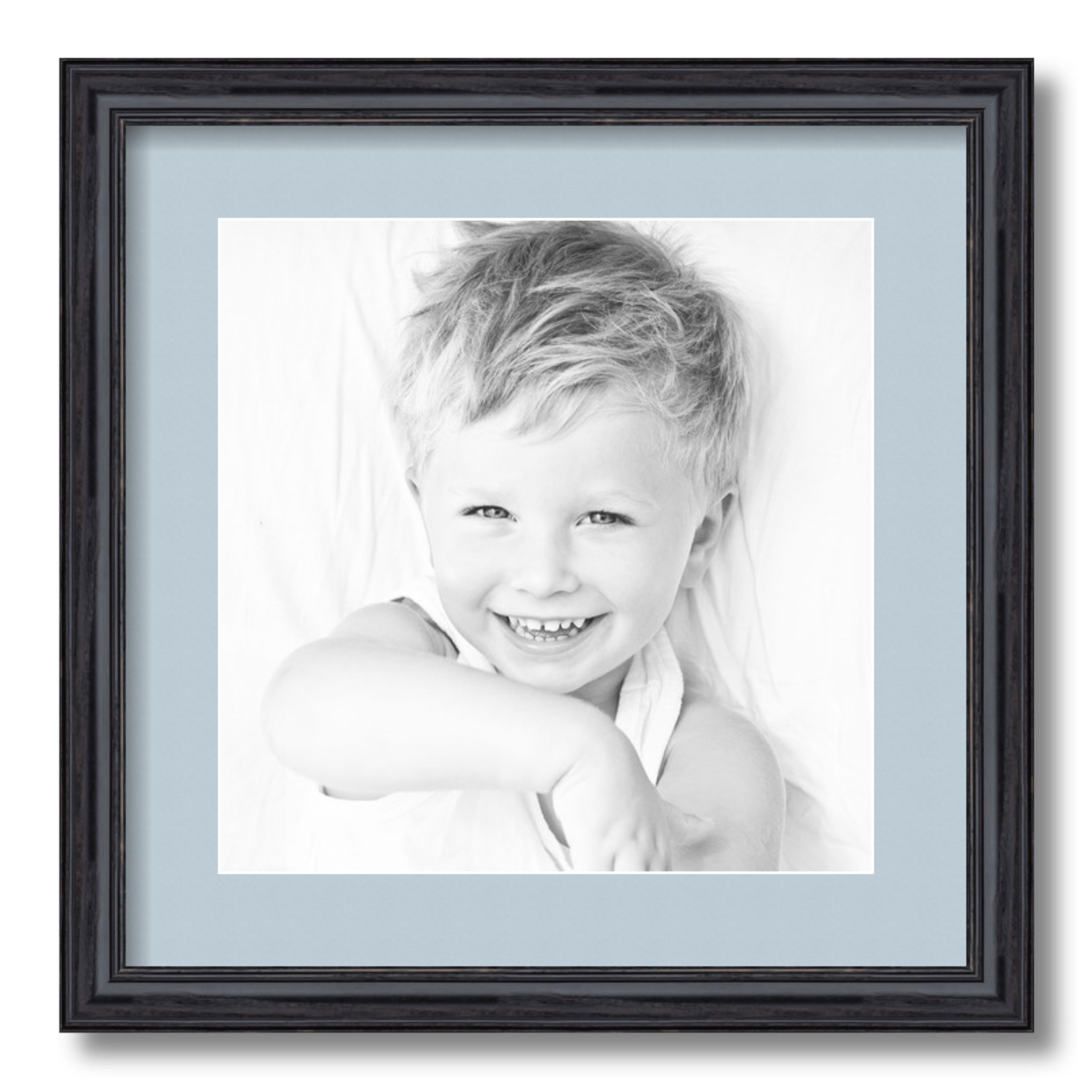 ArtToFrames Matted 16x16 Black Picture Frame with 2" Mat, 12x12 Opening 4083