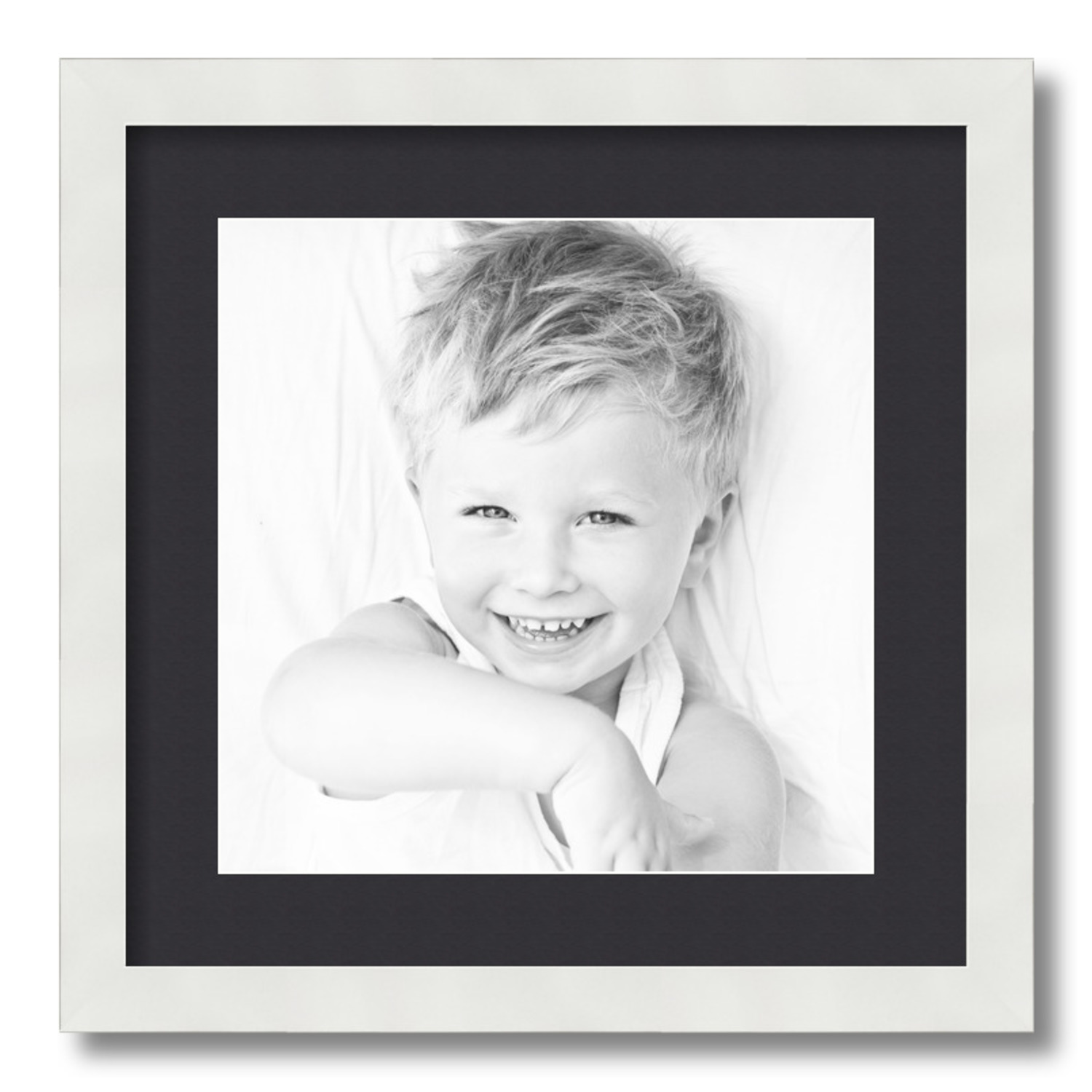 ArtToFrames Matted 16x16 White Picture Frame with 2" Mat, 12x12 Opening 3966