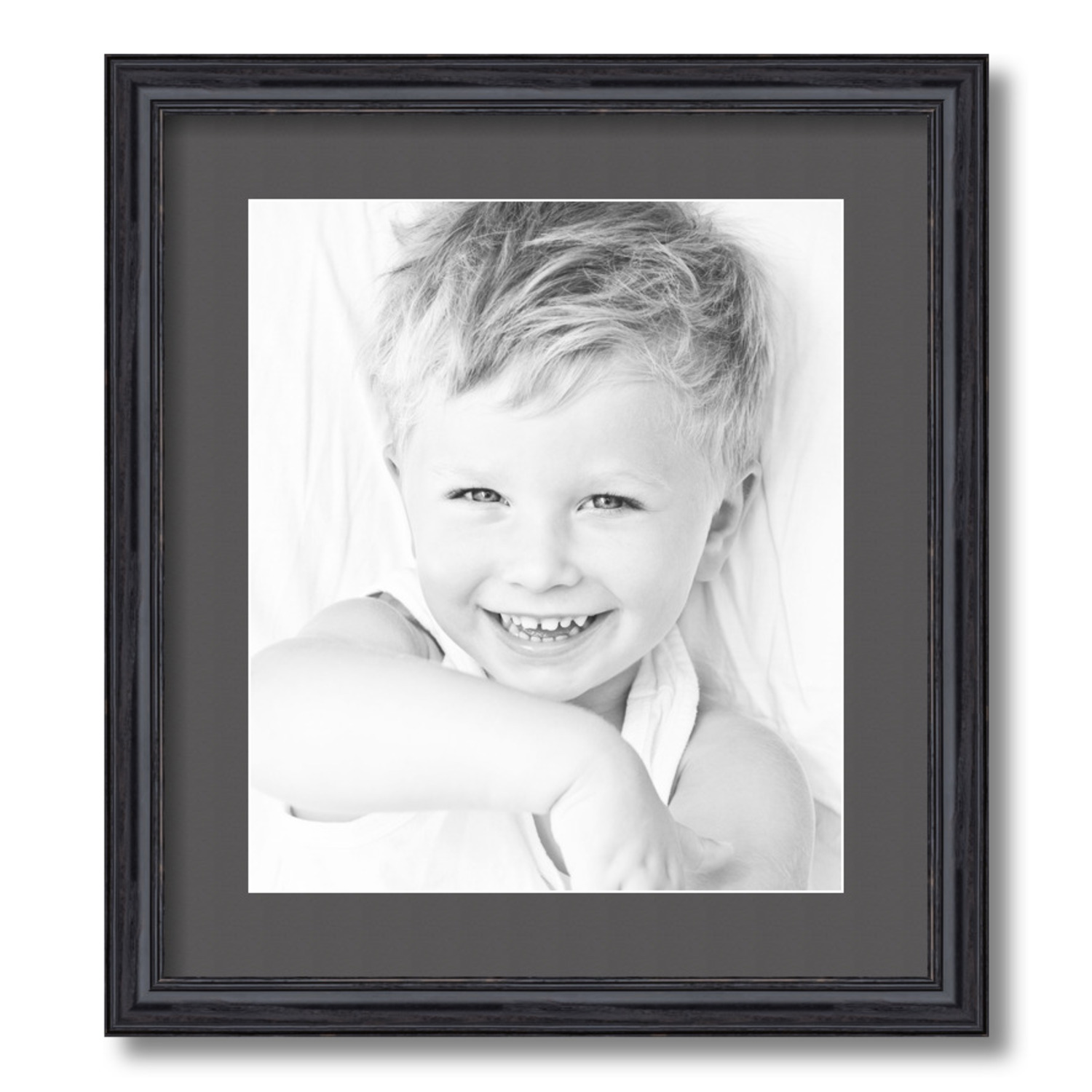 ArtToFrames Matted 16x18 Black Picture Frame with 2" Mat, 12x14 Opening 4083