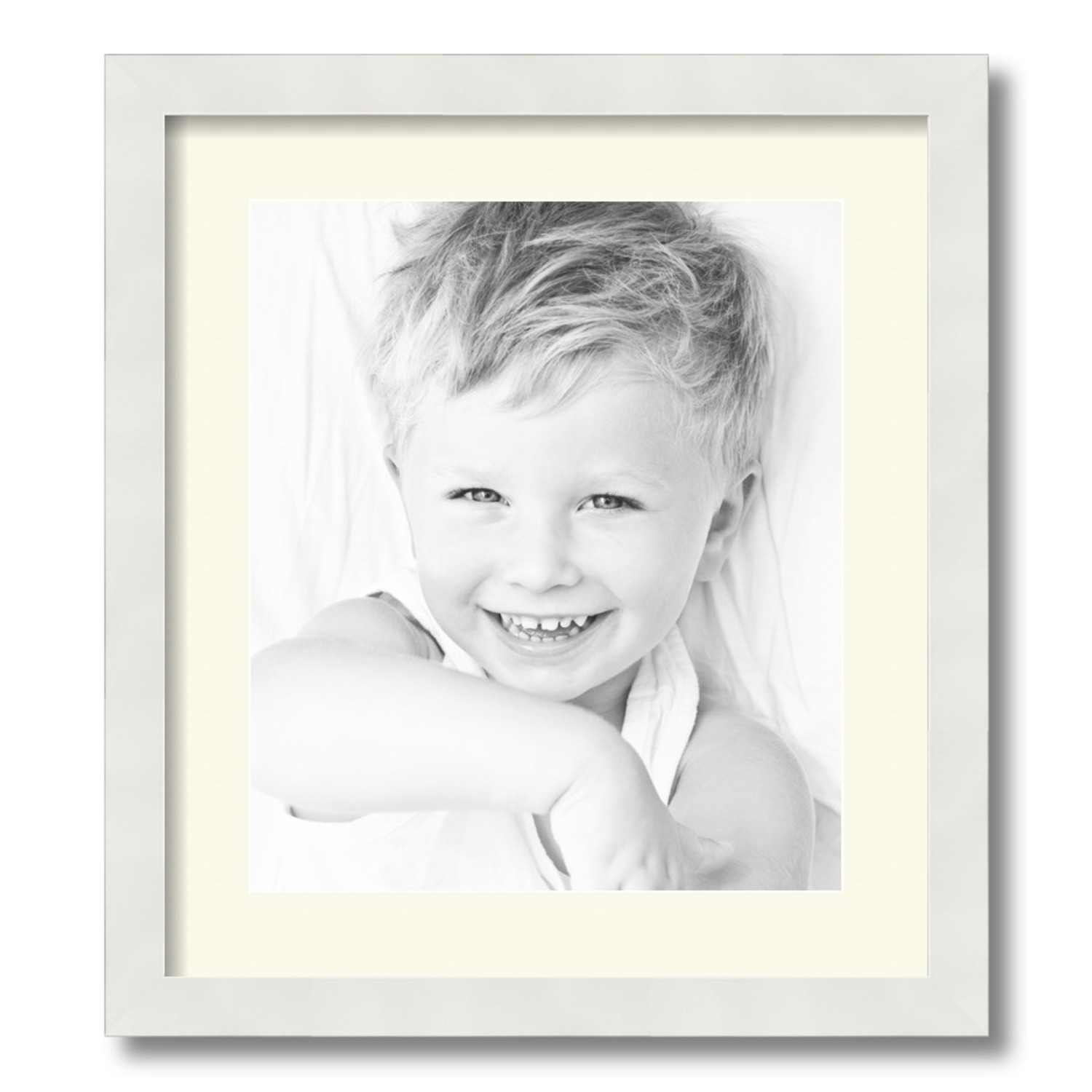 ArtToFrames Matted 16x18 White Picture Frame with 2" Mat, 12x14 Opening 3966