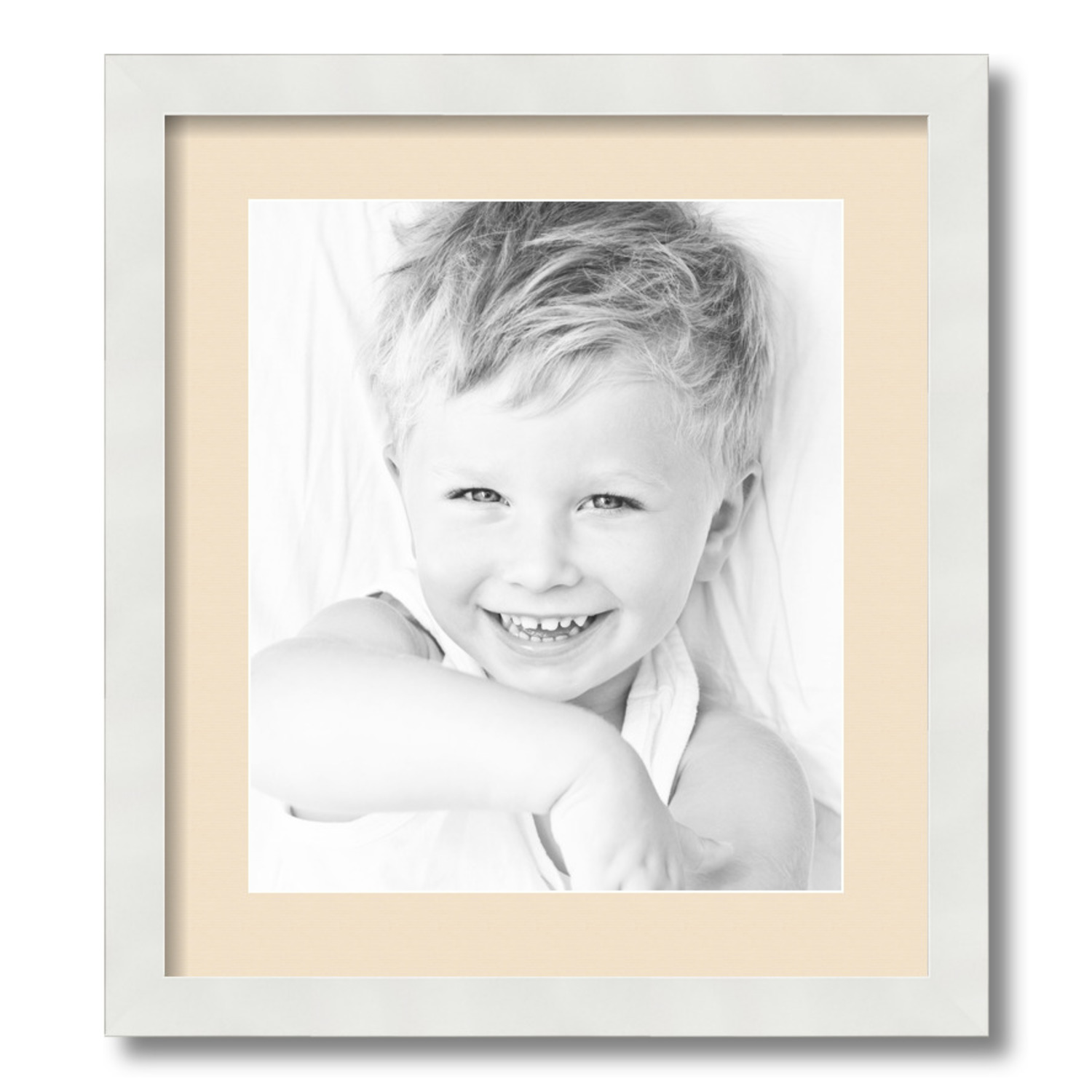 ArtToFrames Matted 16x18 White Picture Frame with 2" Mat, 12x14 Opening 3966