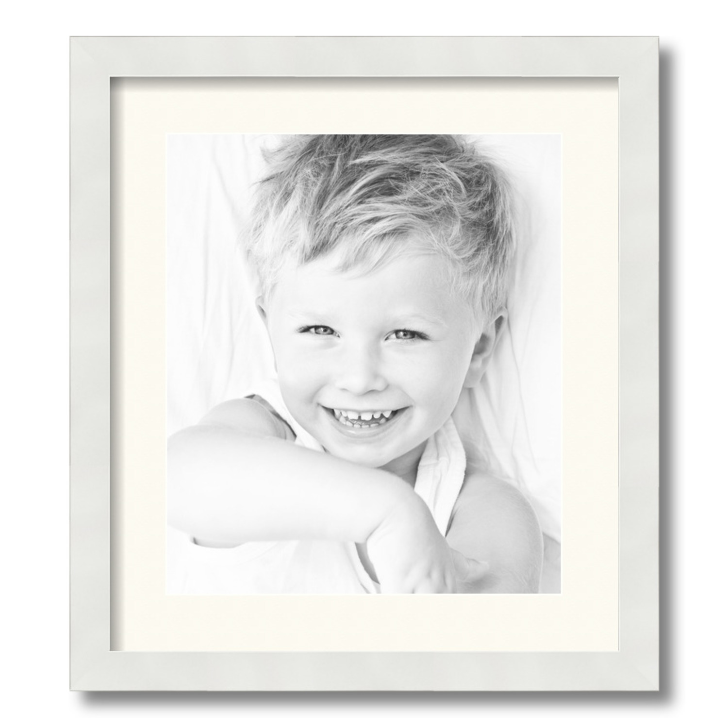 ArtToFrames Matted 16x18 White Picture Frame with 2" Mat, 12x14 Opening 3966