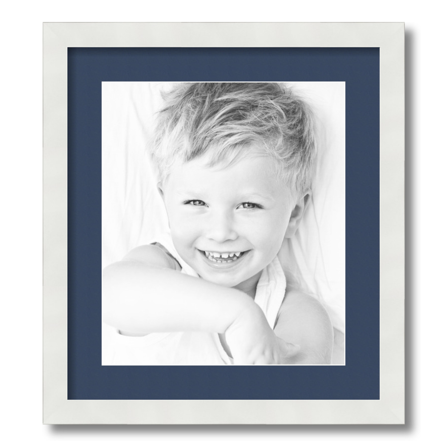 ArtToFrames Matted 16x18 White Picture Frame with 2" Mat, 12x14 Opening 3966