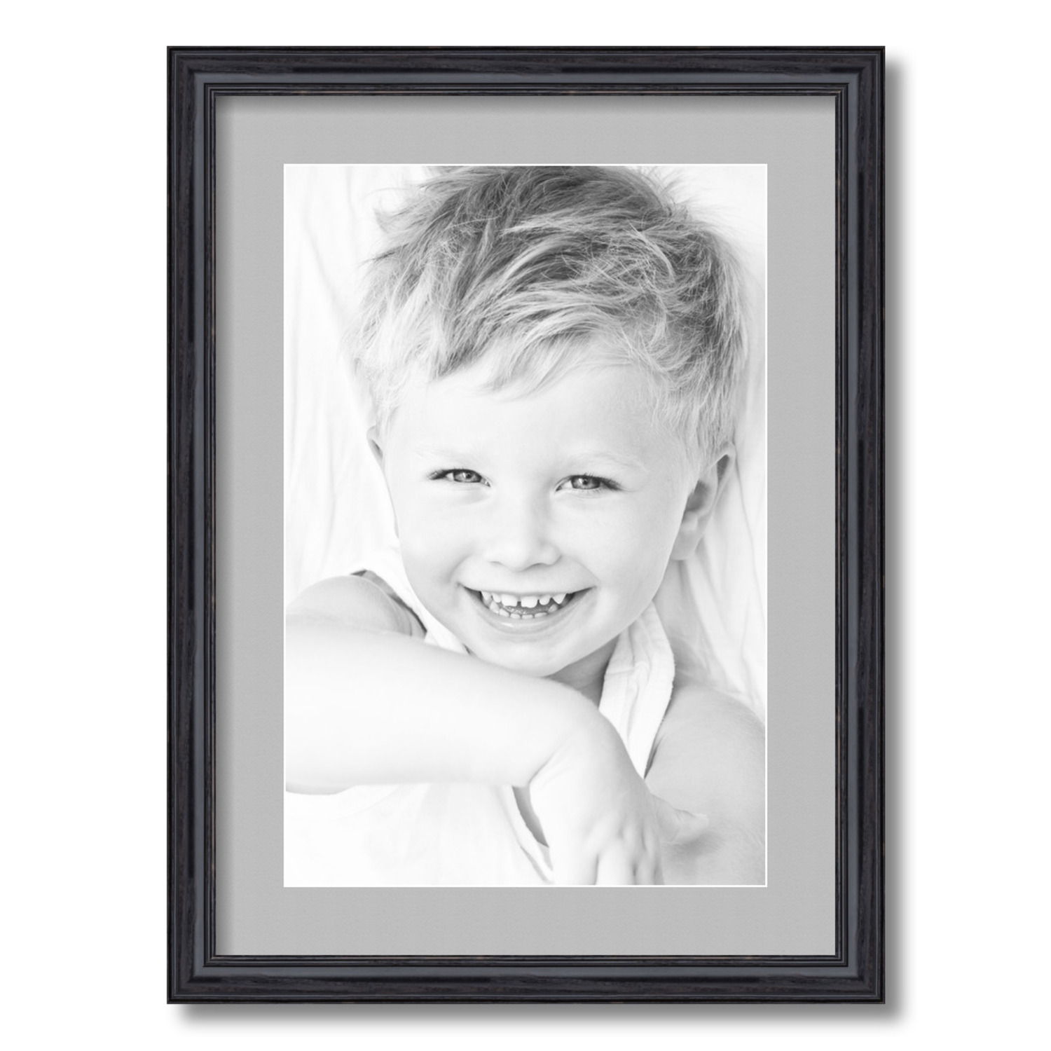 ArtToFrames Matted 16x22 Black Picture Frame with 2" Mat, 12x18 Opening 4083