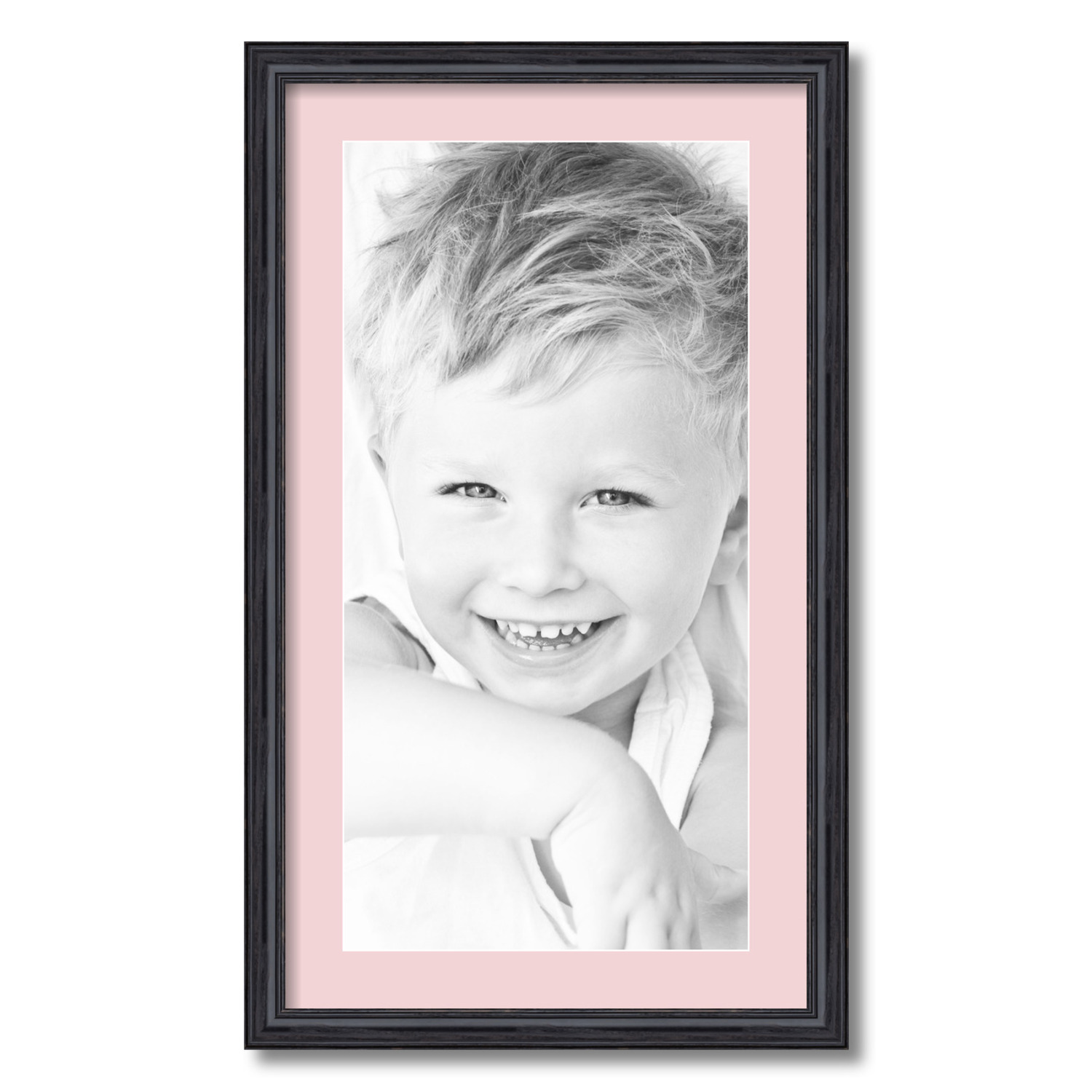 ArtToFrames Matted 16x28 Black Picture Frame with 2" Mat, 12x24 Opening 4083