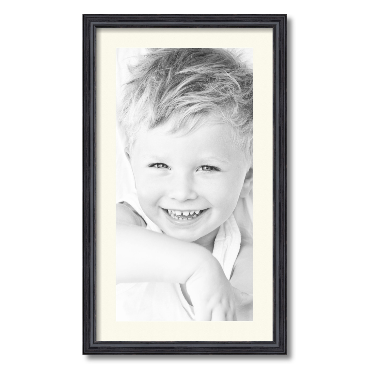 ArtToFrames Matted 16x28 Black Picture Frame with 2" Mat, 12x24 Opening 4083