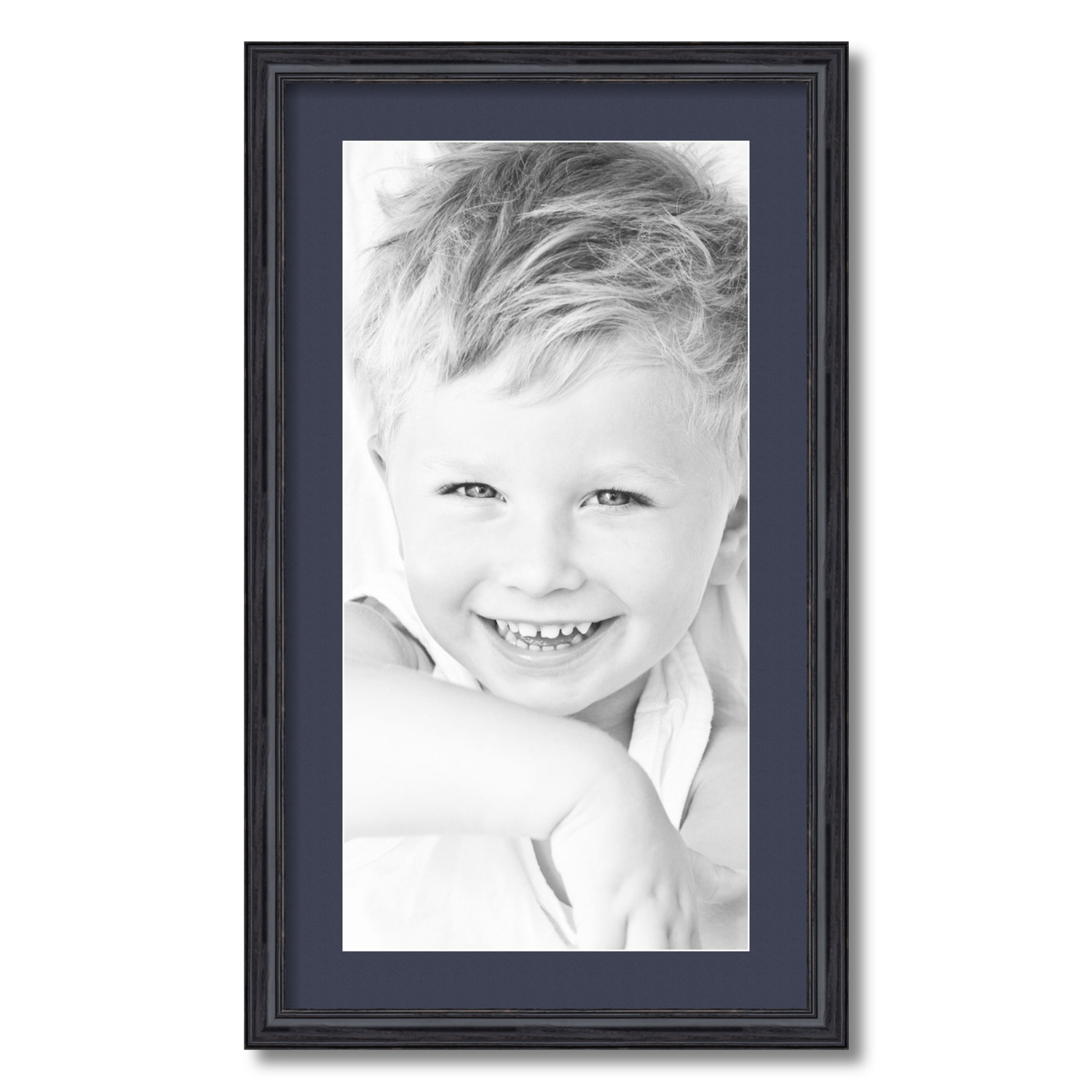 ArtToFrames Matted 16x28 Black Picture Frame with 2" Mat, 12x24 Opening 4083