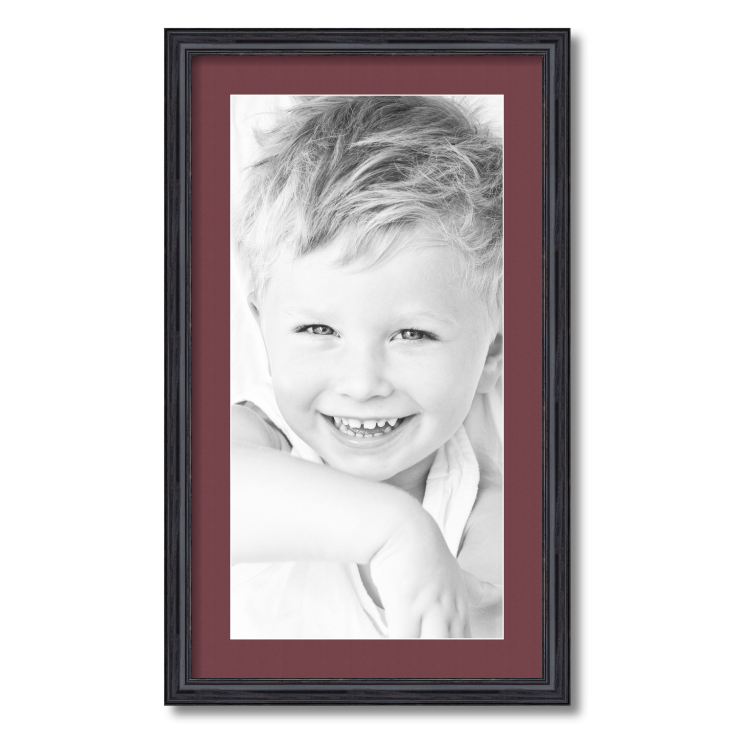 ArtToFrames Matted 16x28 Black Picture Frame with 2" Mat, 12x24 Opening 4083