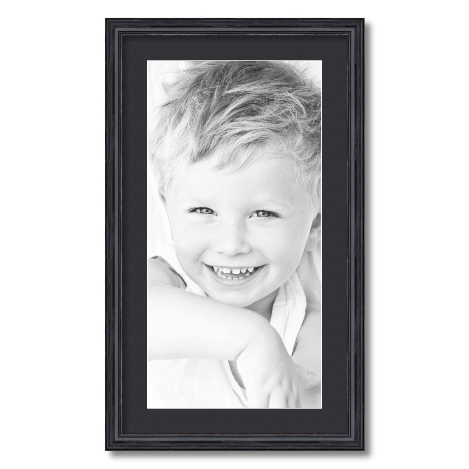 ArtToFrames Matted 16x28 Black Picture Frame with 2" Mat, 12x24 Opening 4083