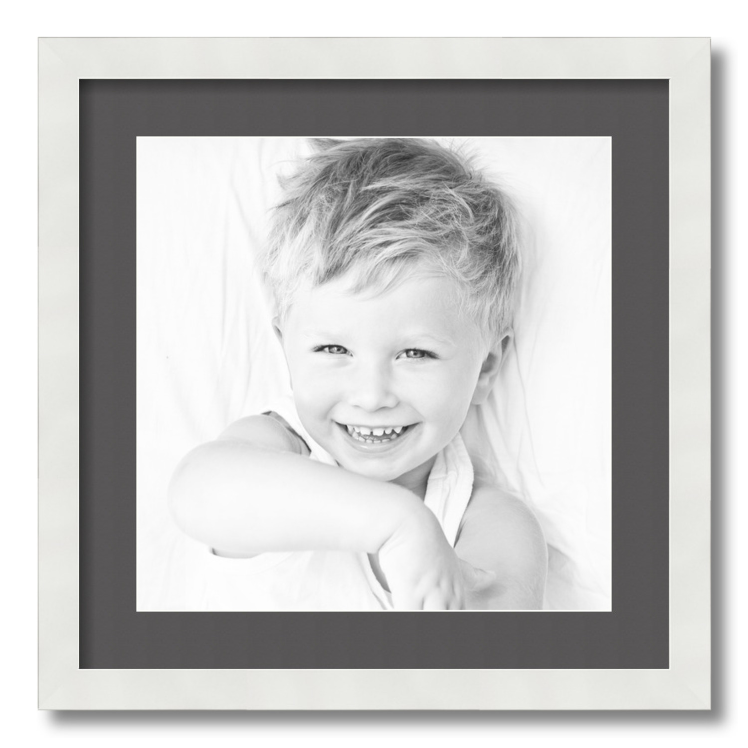 ArtToFrames Matted 18x18 White Picture Frame with 2" Mat, 14x14 Opening 3966