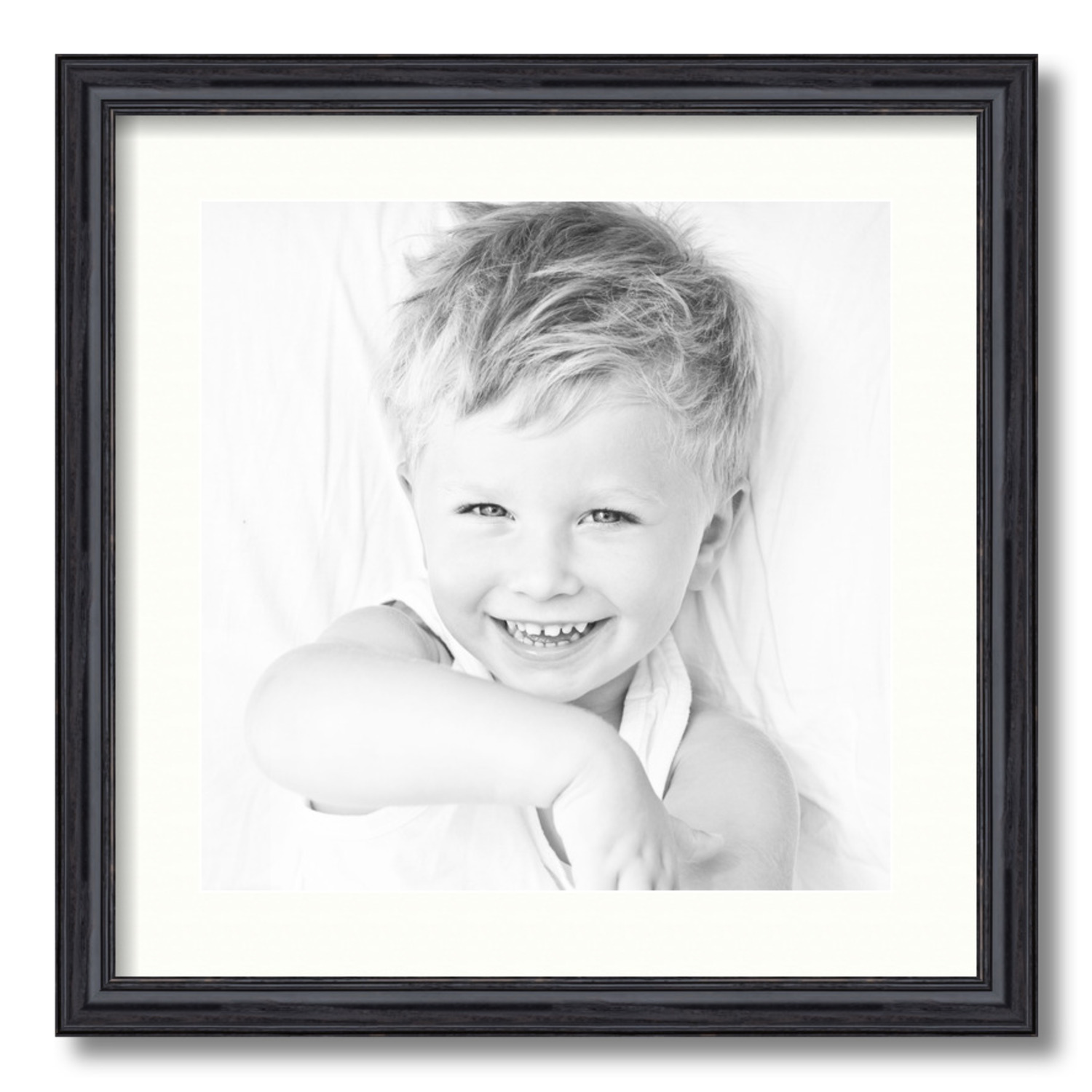 ArtToFrames Matted 18x18 Black Picture Frame with 2" Mat, 14x14 Opening 4083