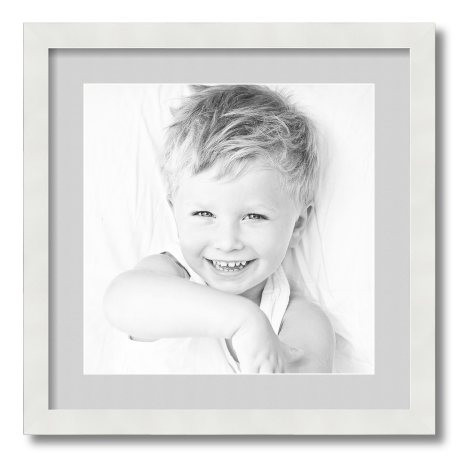 ArtToFrames Matted 18x18 White Picture Frame with 2" Mat, 14x14 Opening 3966