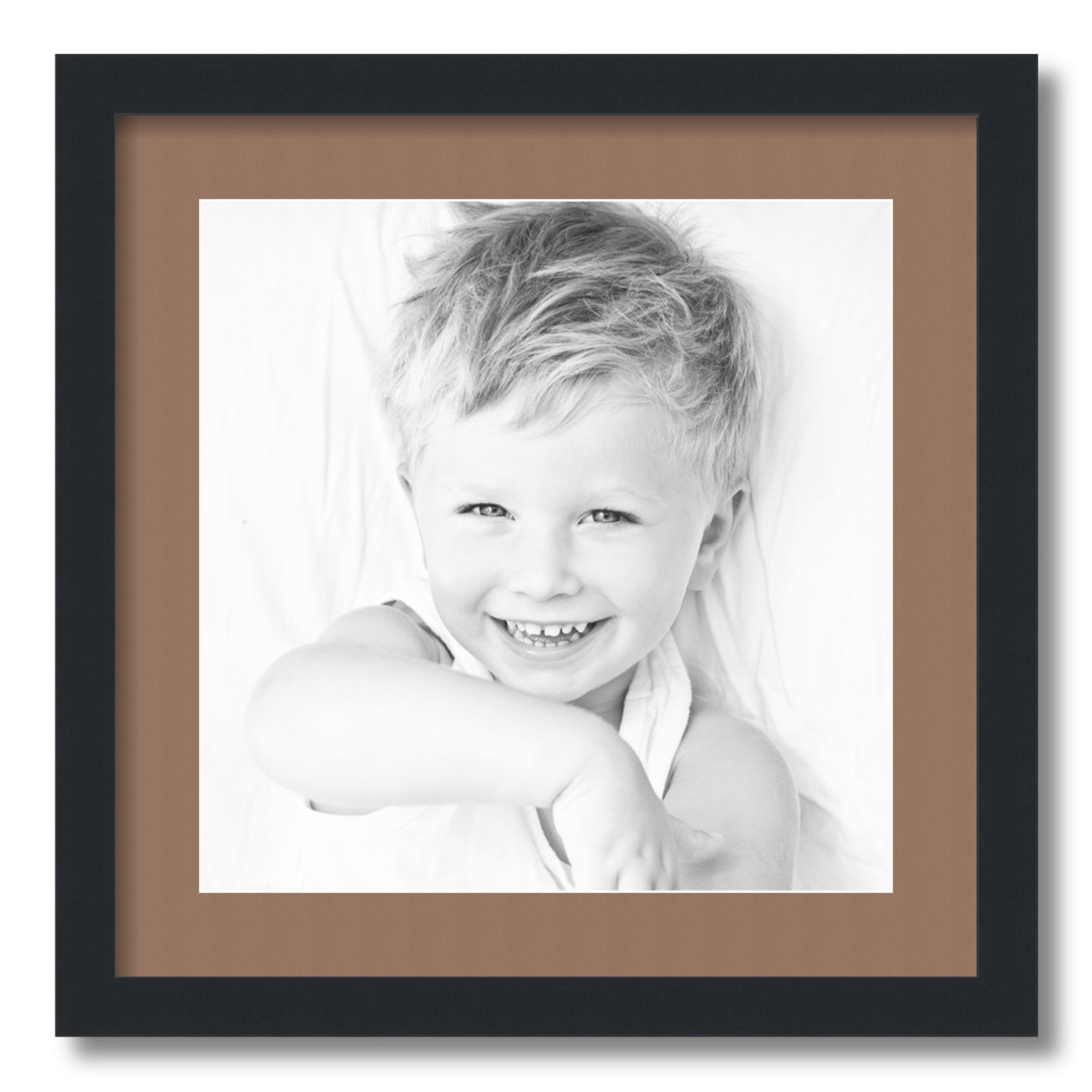 ArtToFrames Matted 18x18 Black Picture Frame with 2" Mat, 14x14 Opening 3926